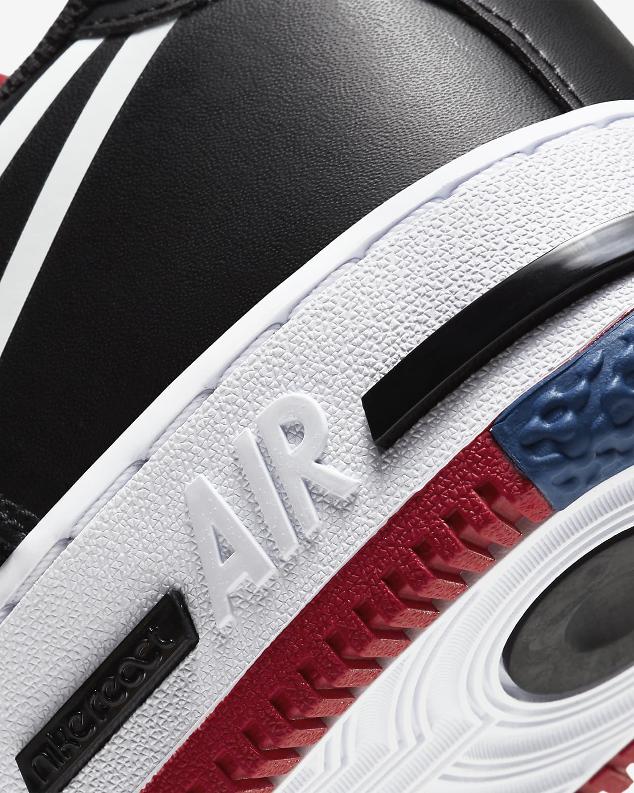 nike air force 1 react white and red