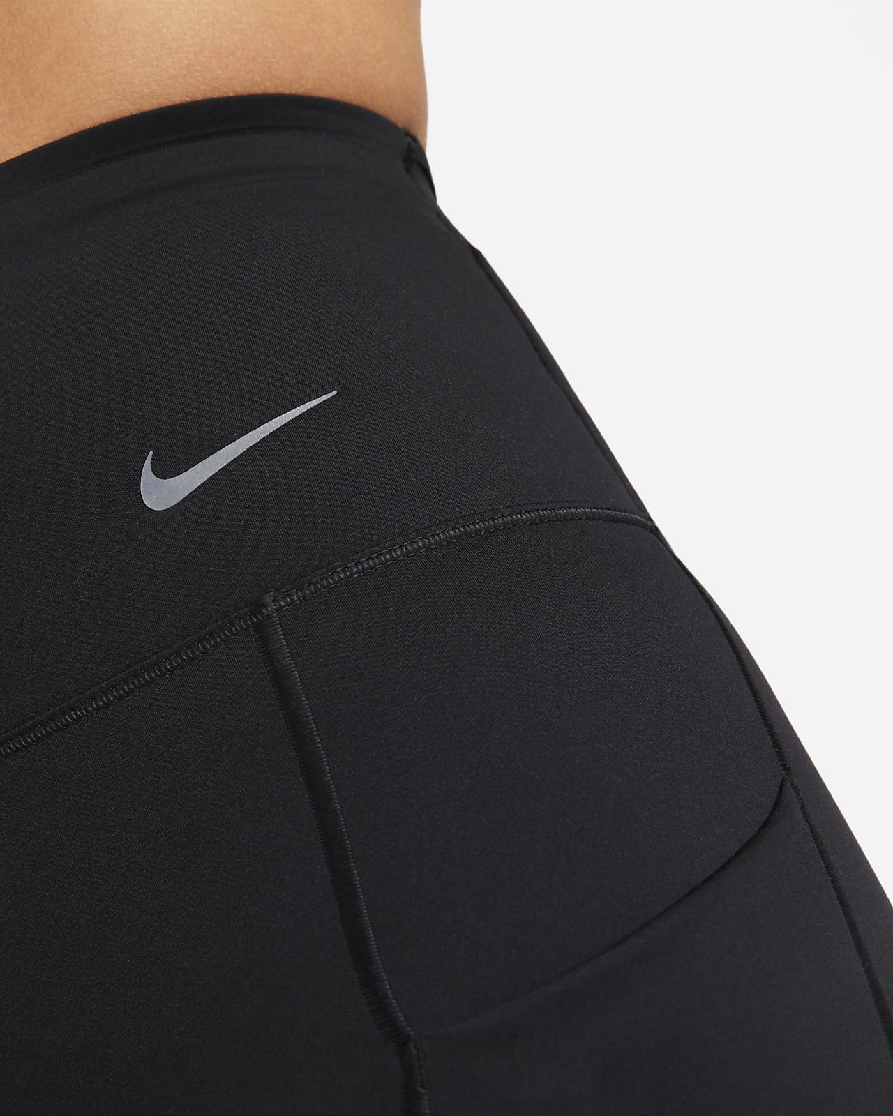 Nike Dri-fit Leggings Capri Running Cropped Black Mesh Womens Size