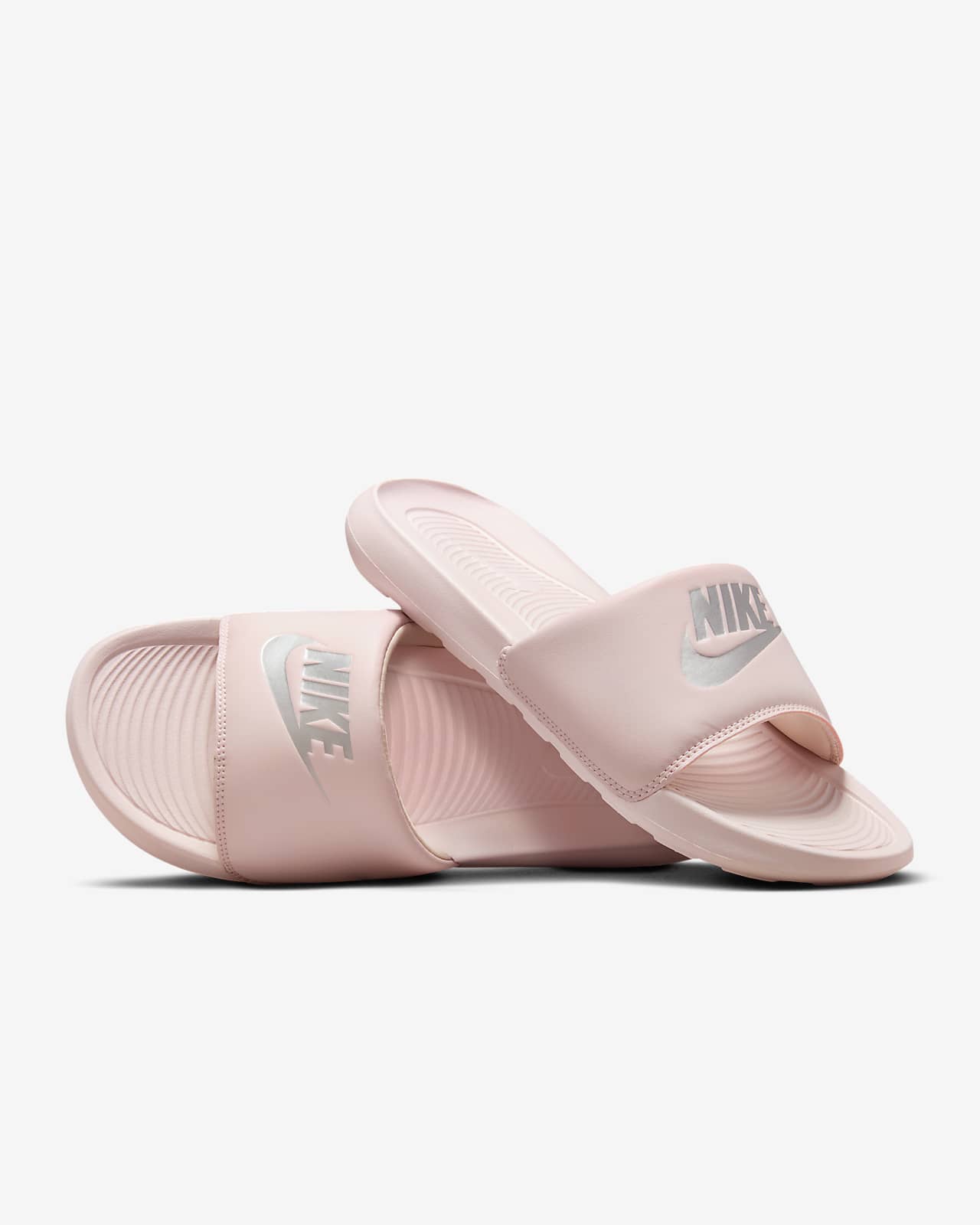 black barely rose nike slides