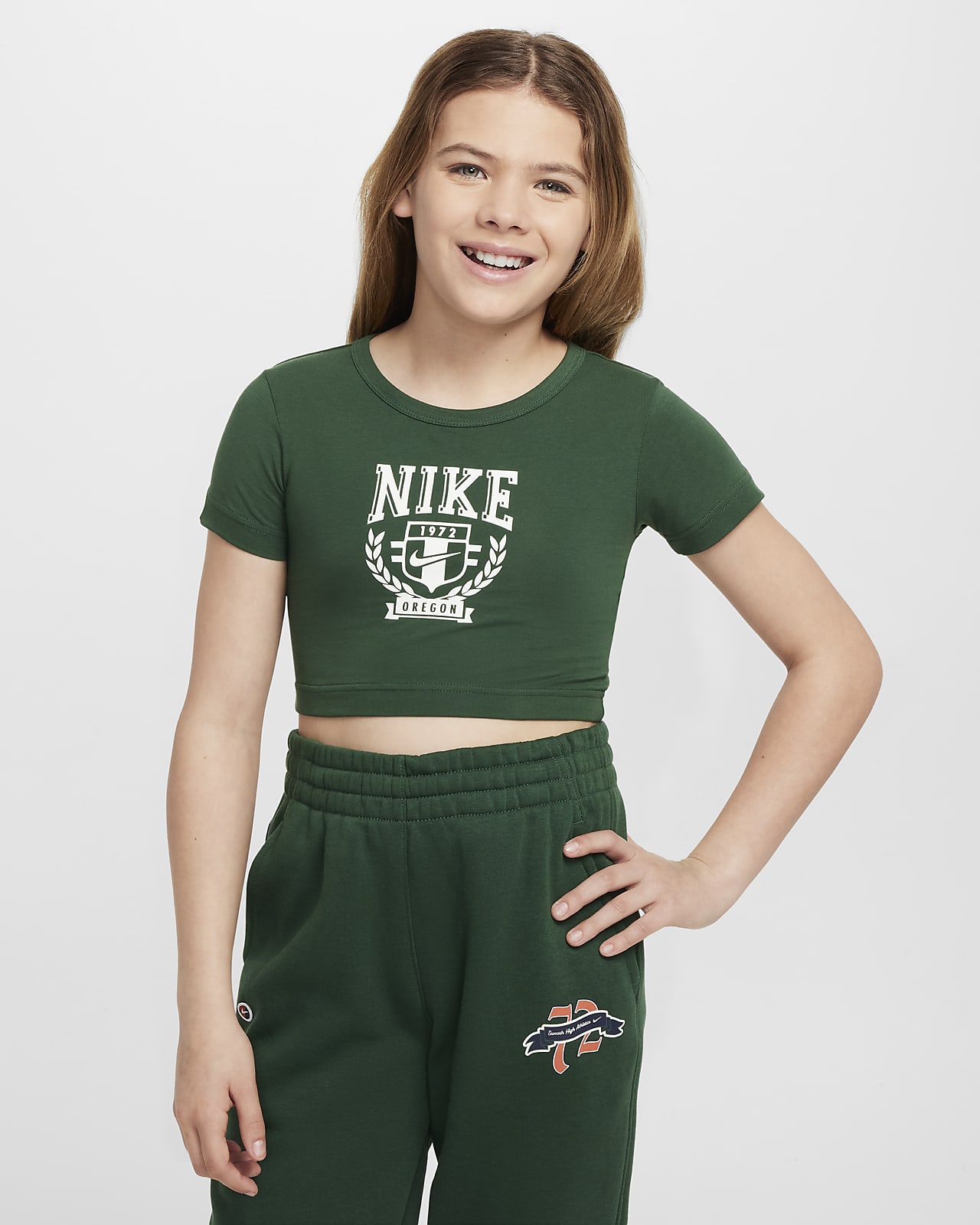 Nike Sportswear T-skjorte med grafikk til store barn (jente)