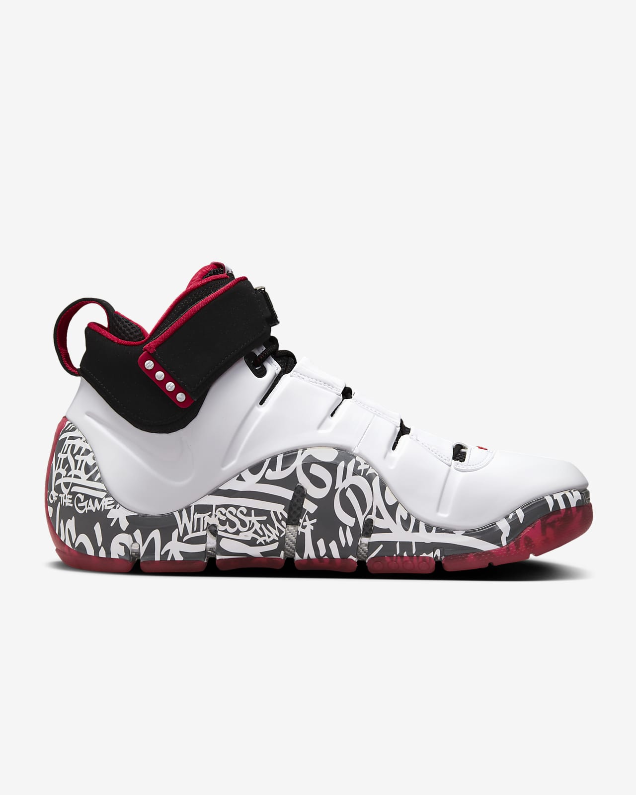 Nike Zoom LeBron 4 'Black White Red' Sneakers | Men's Size 10