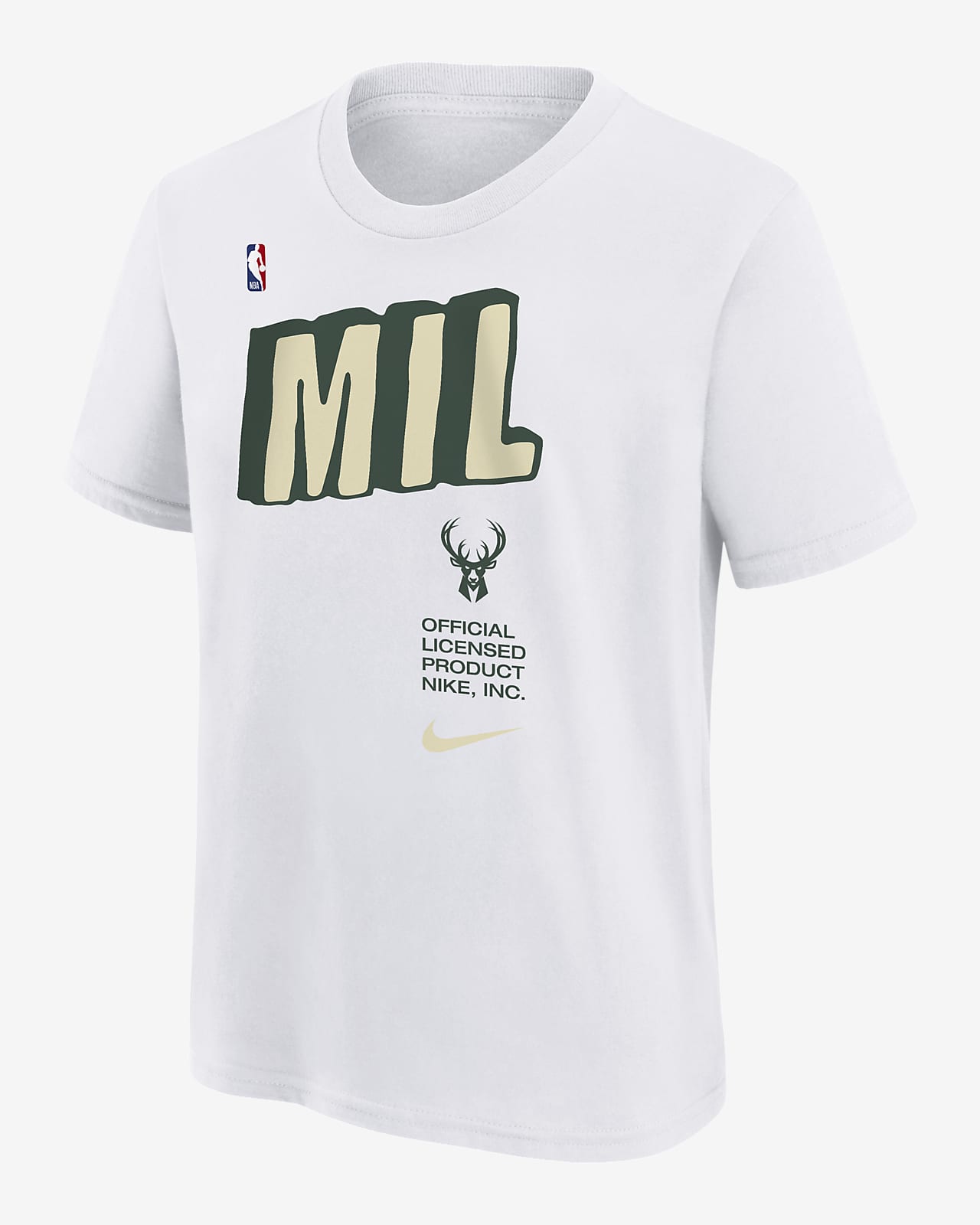 T-shirt Milwaukee Bucks Nike NBA för ungdom (killar)