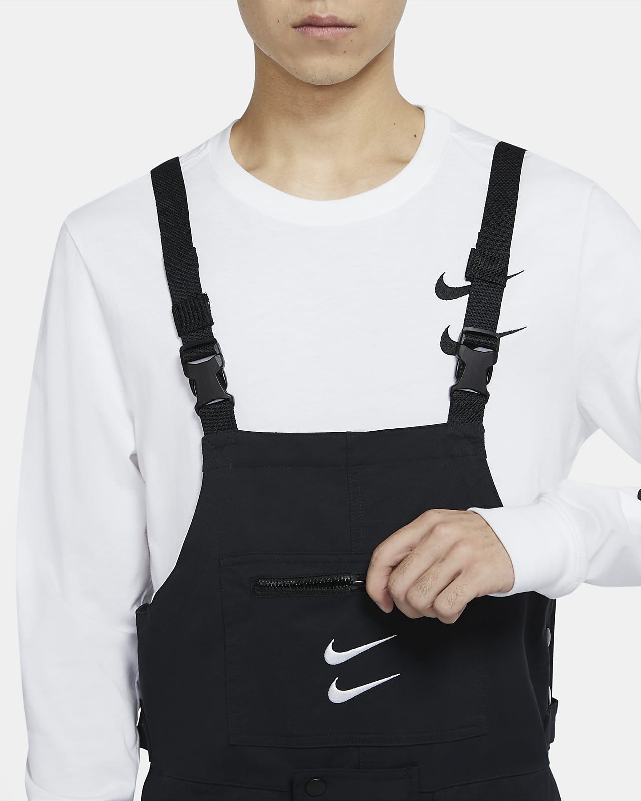 nike black utility overalls