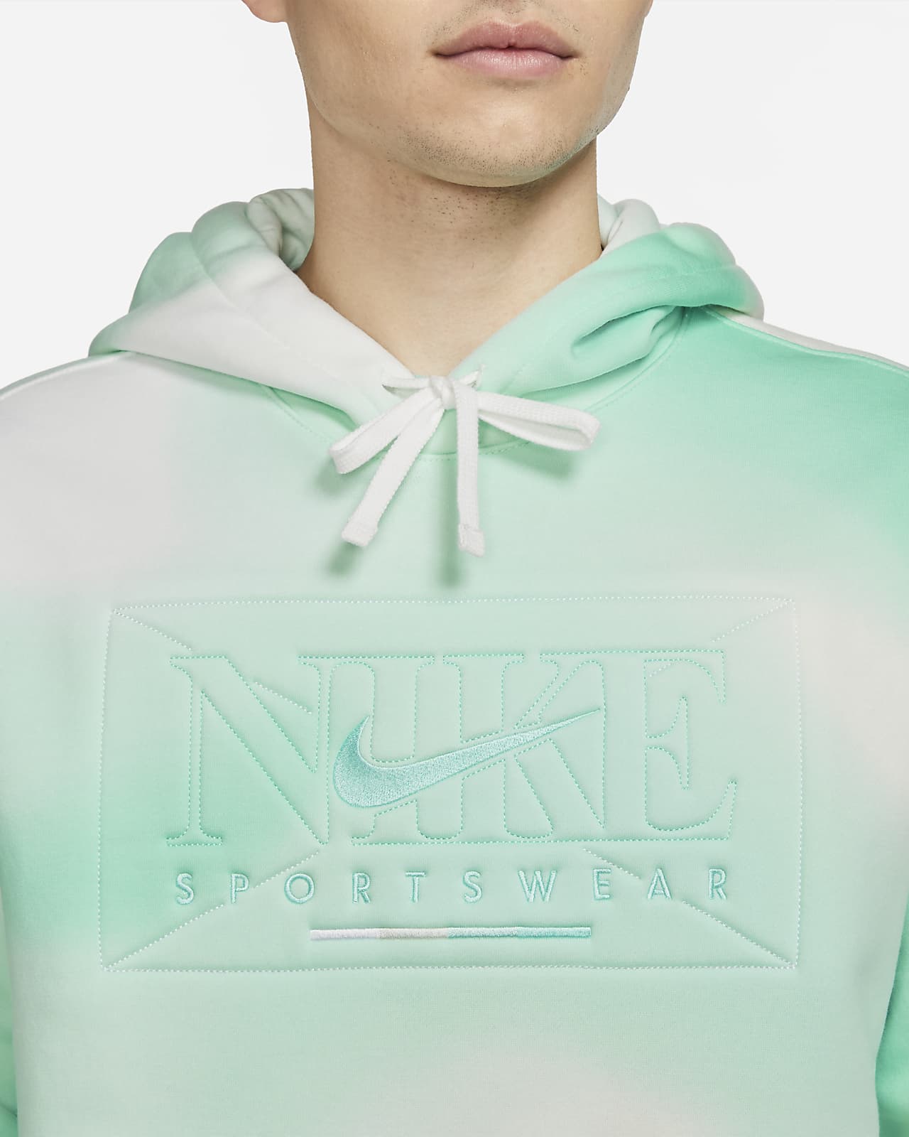 nike men's sportswear club allover print pullover hoodie