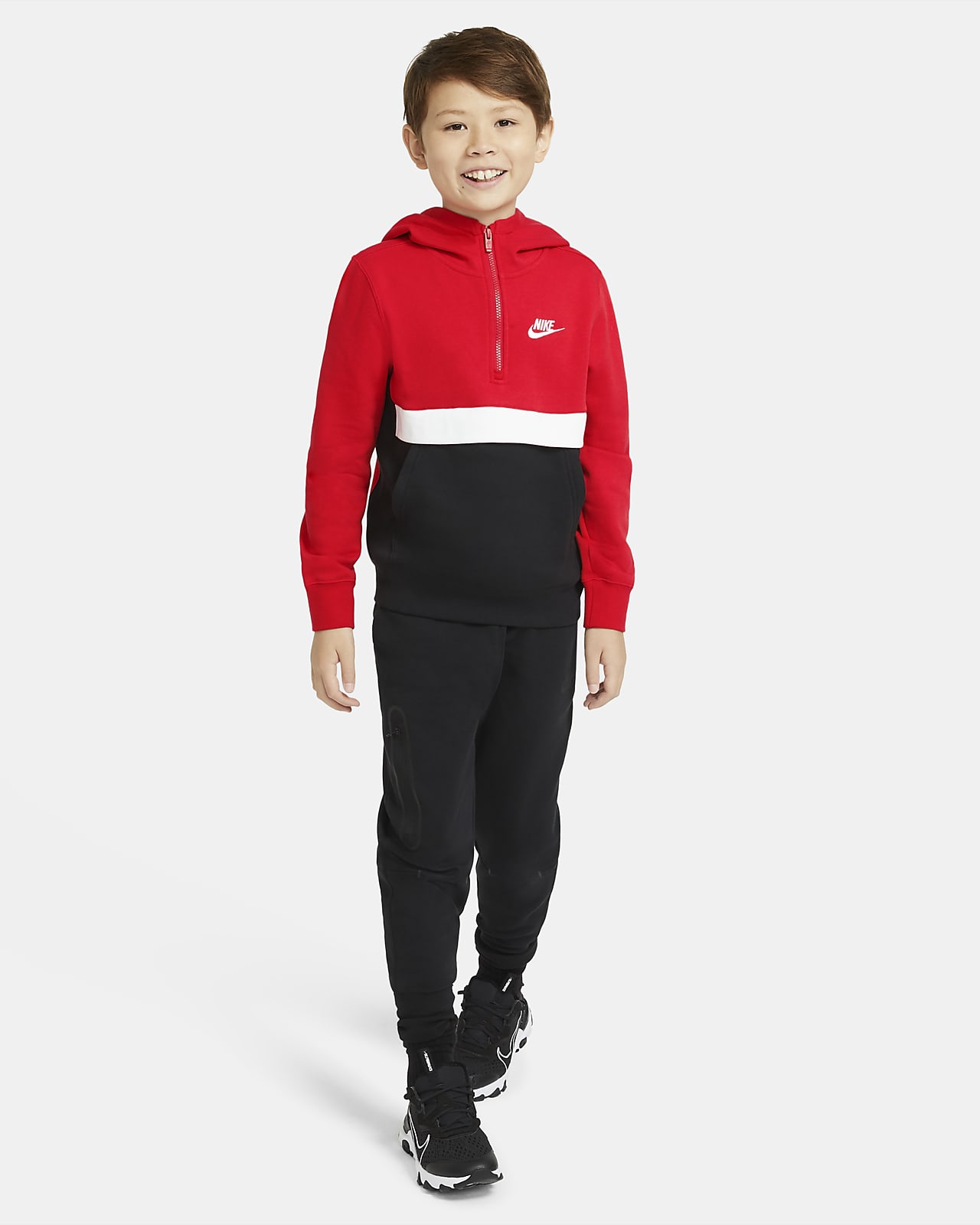 Nike Sportswear Club Yarım Fermuarlı Genç Çocuk (Erkek) Kapüşonlu Üst. Nike  TR