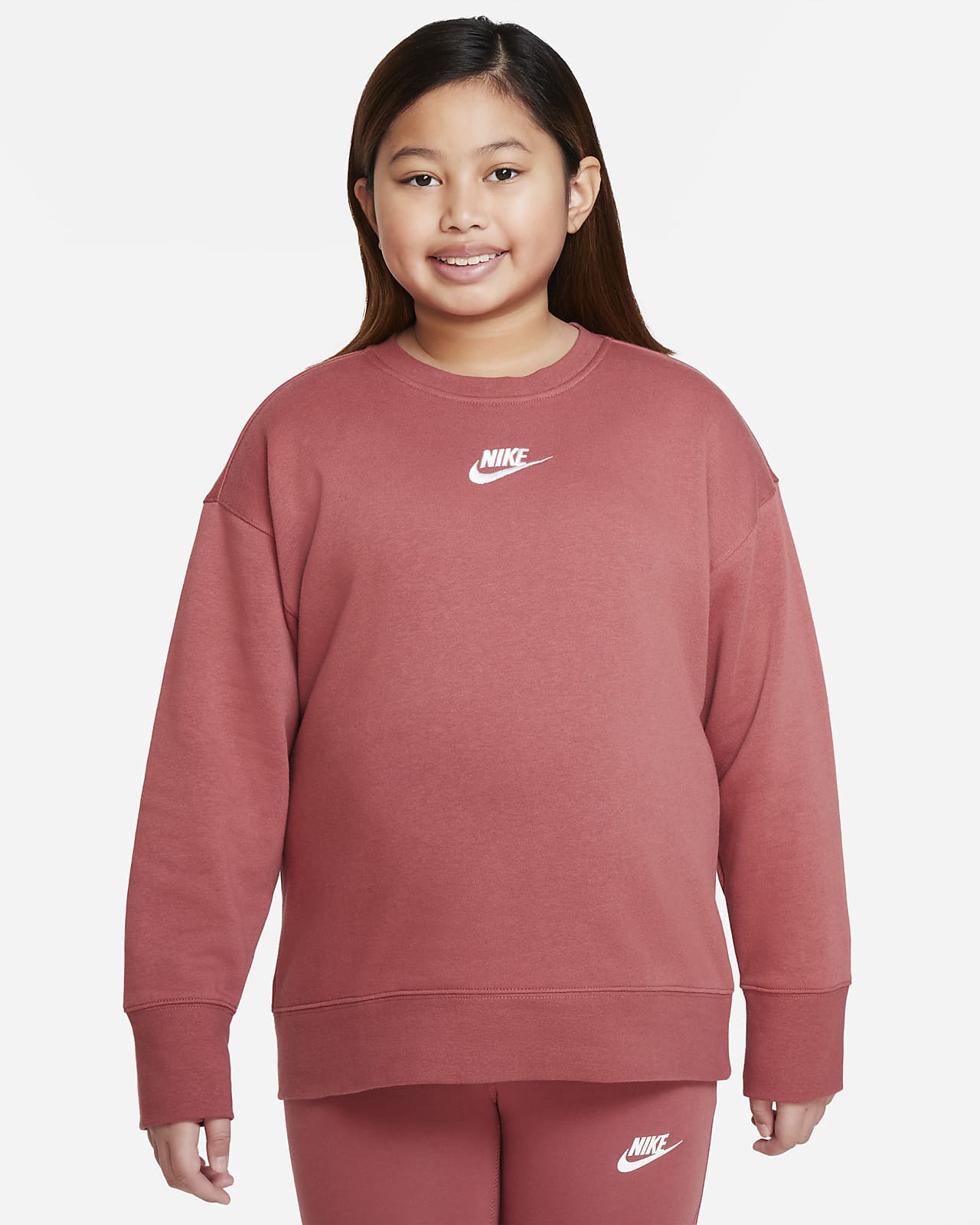 Nike Sportswear Club Fleece Older Kids' (Girls') Crew (Extended Size)