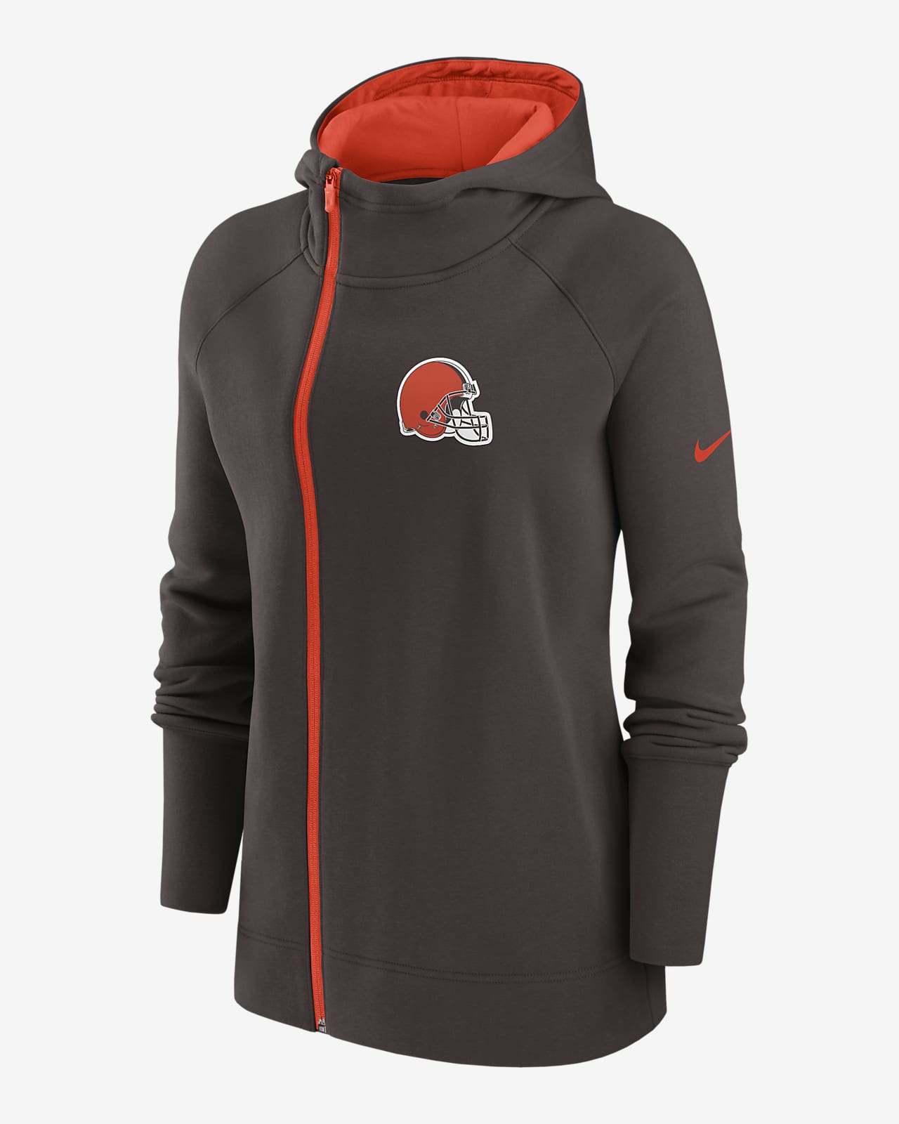 Nike Women's Assymetrical (NFL Cleveland Browns) Full-Zip Hoodie in Brown, Size: Xs | 00CY010K93-06K