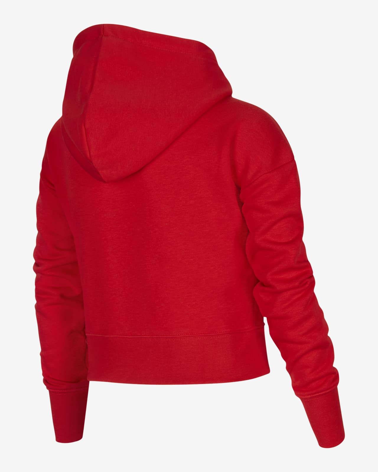 red cropped nike hoodie