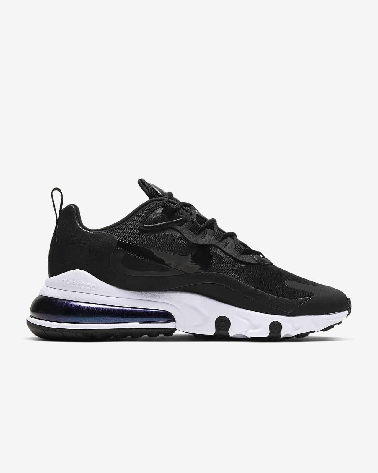 nike air max 270 react trainers in black