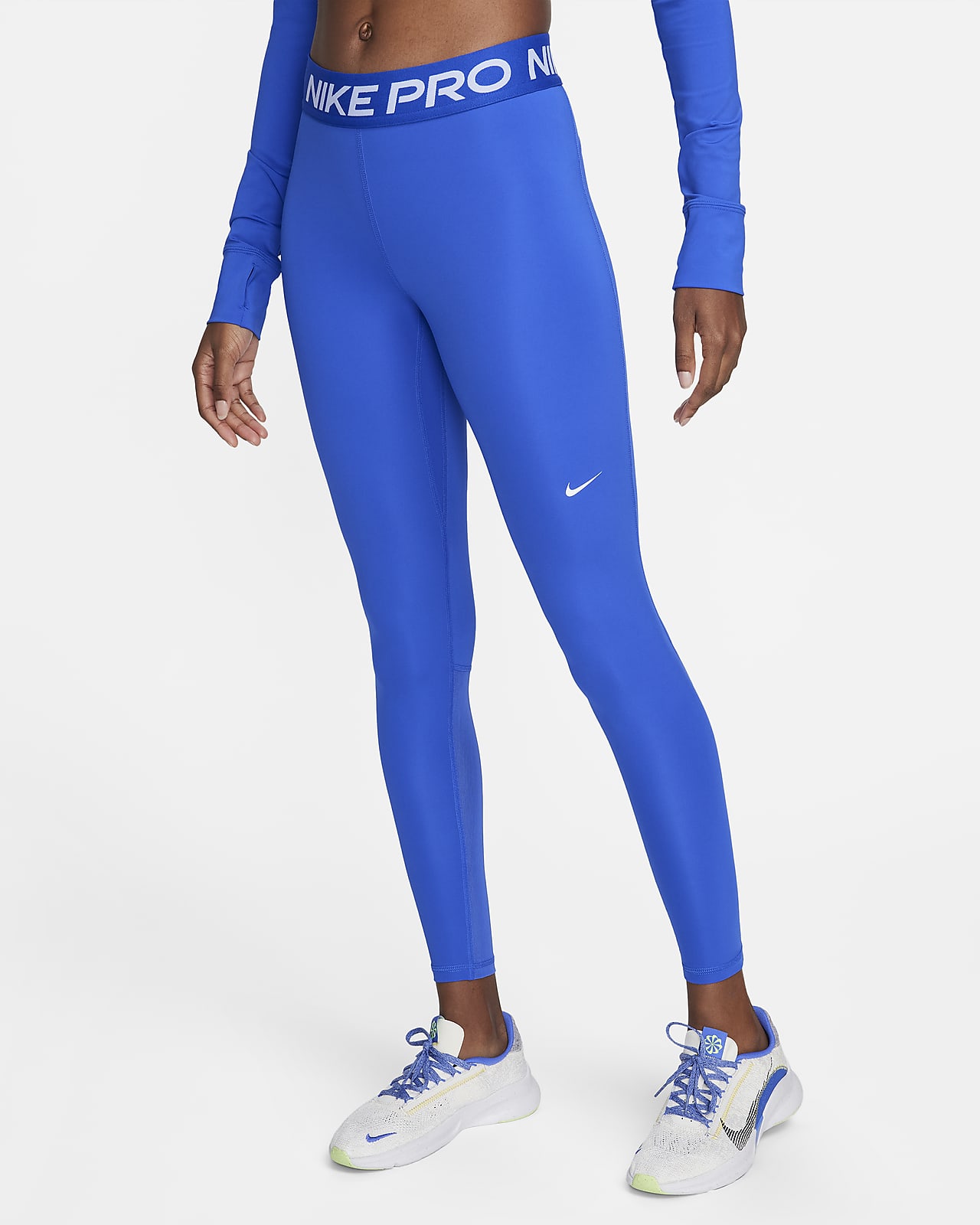 Leggings Nike Pro med mellanhög midja och meshpaneler för kvinnor