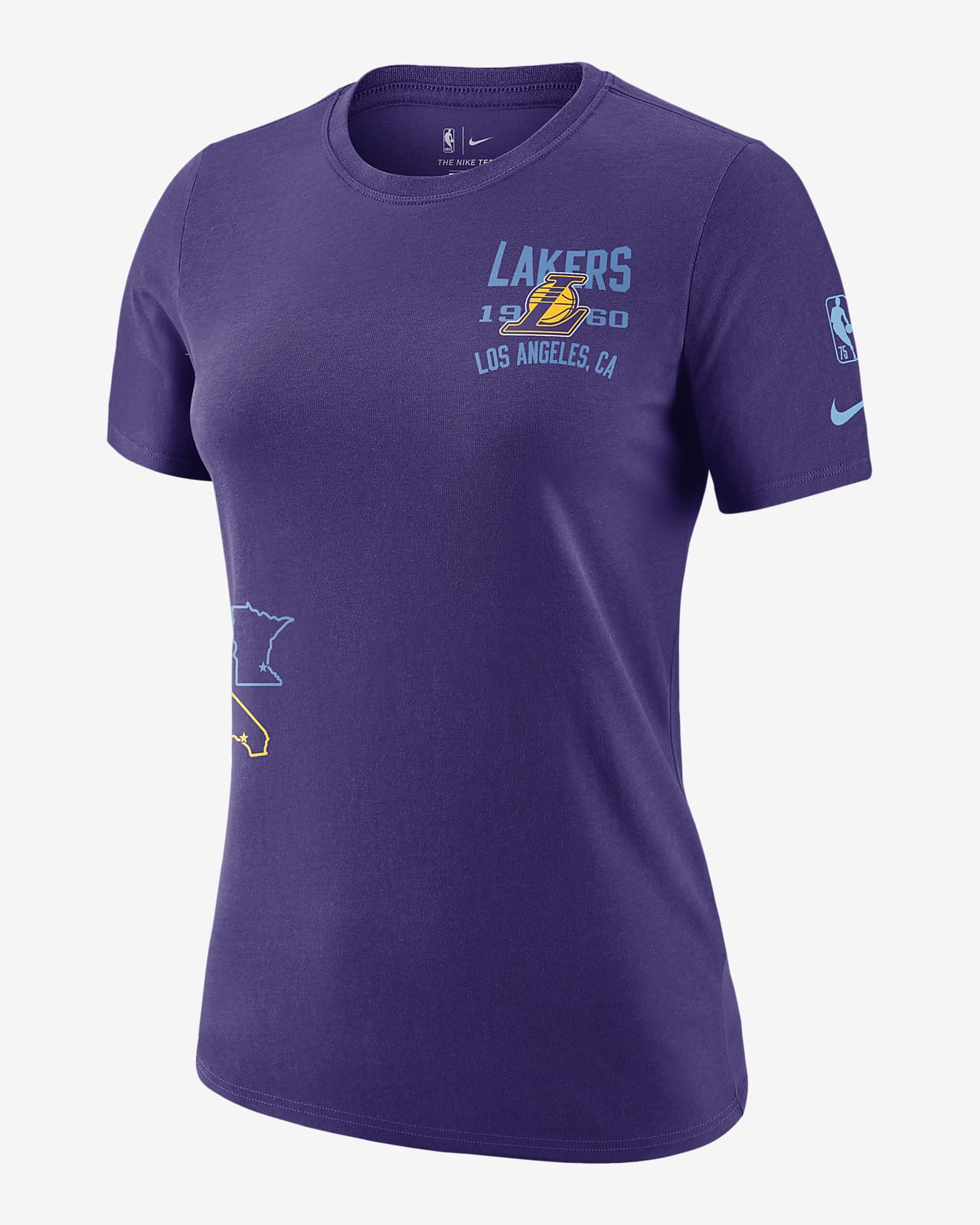 T-shirt Los Angeles Lakers Courtside City Edition Nike NBA - Donna. Nike CH