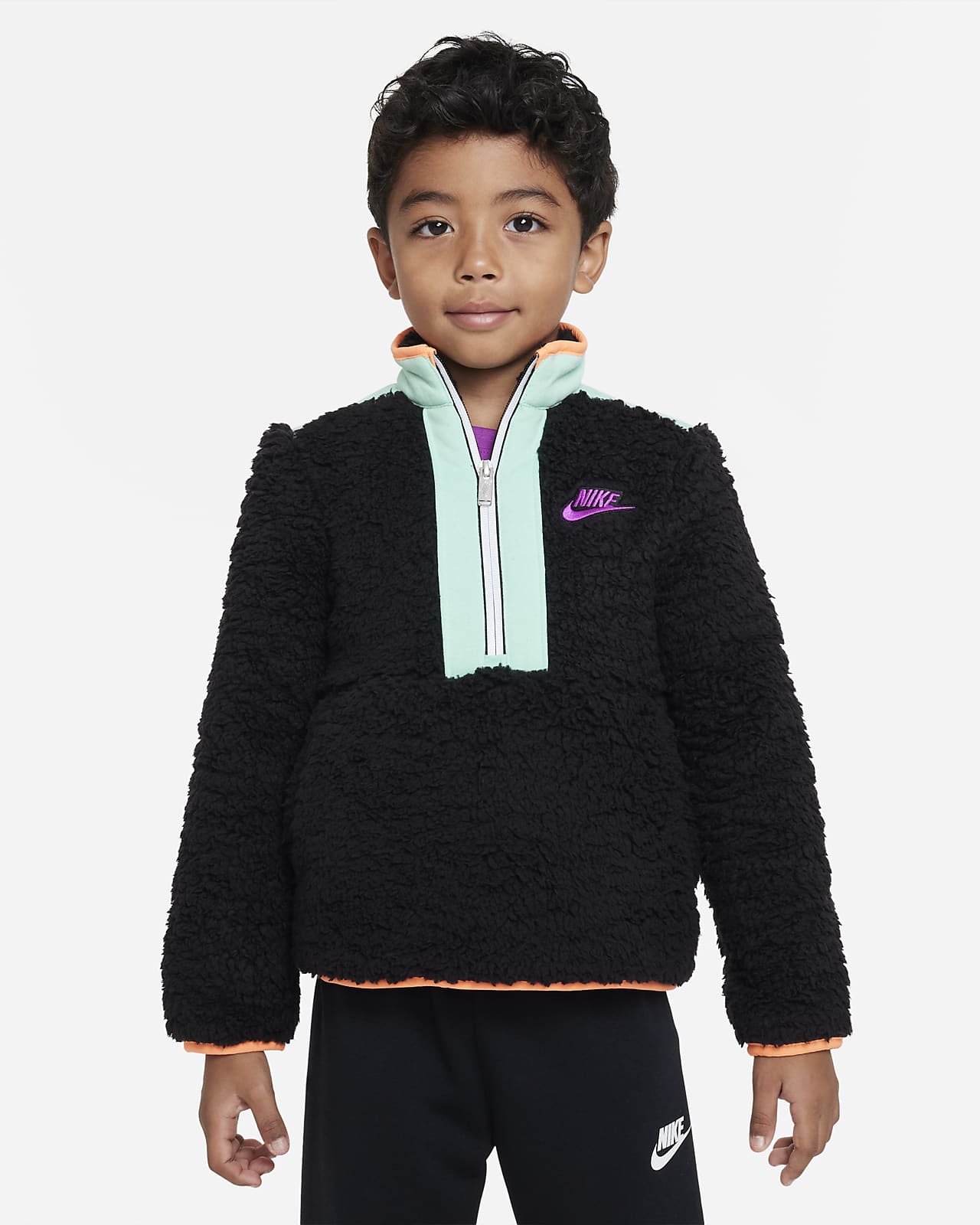 Nike Sportswear Illuminate Sherpa Half-Zip Jacket Little Kids' Nike .com