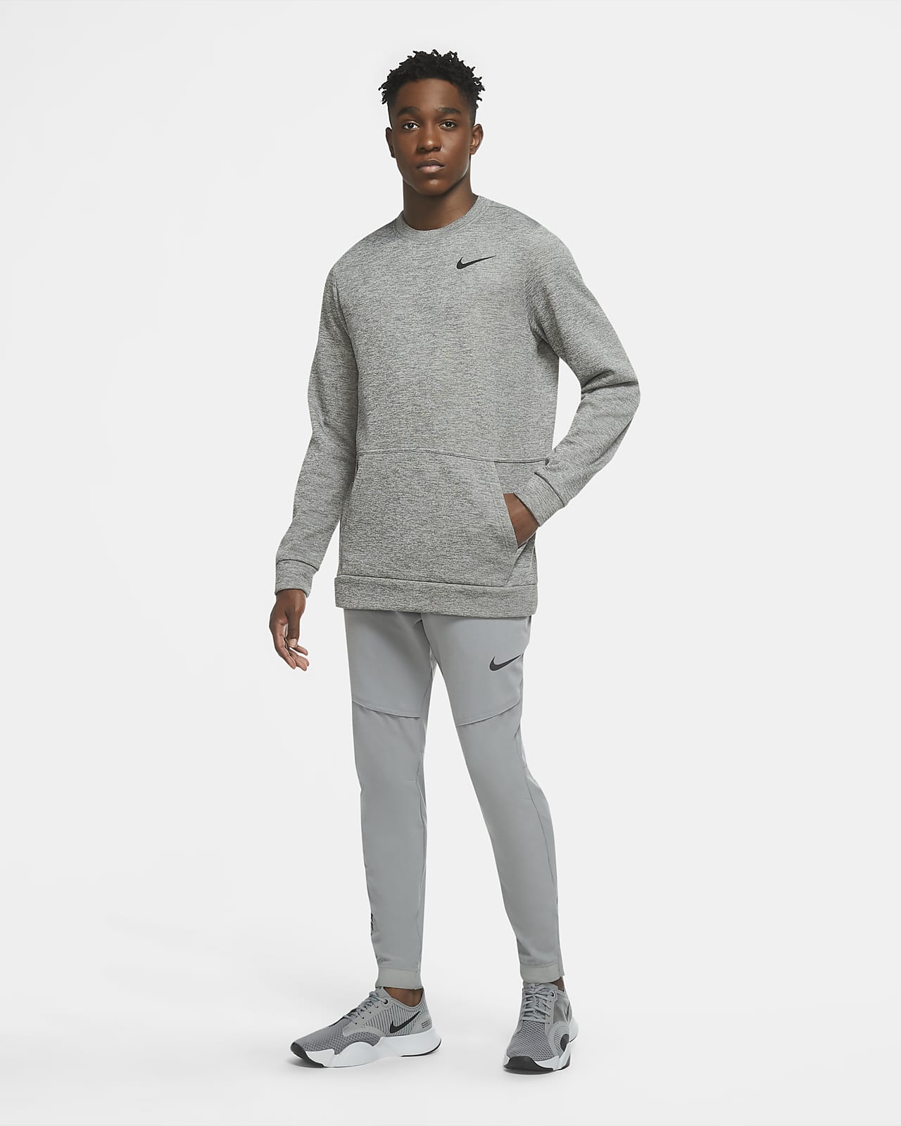 nike therma tracksuit grey