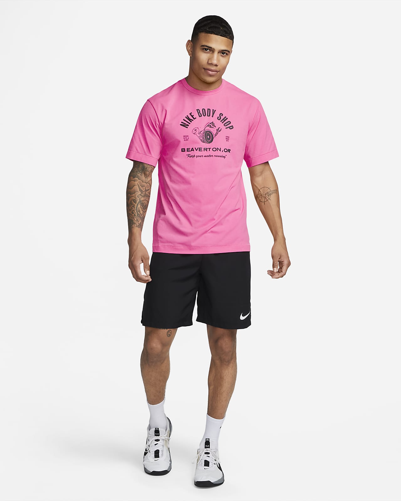 Mens S Small Slim Nike Yoga Short Sleeve Training Top T-Shirt Pink