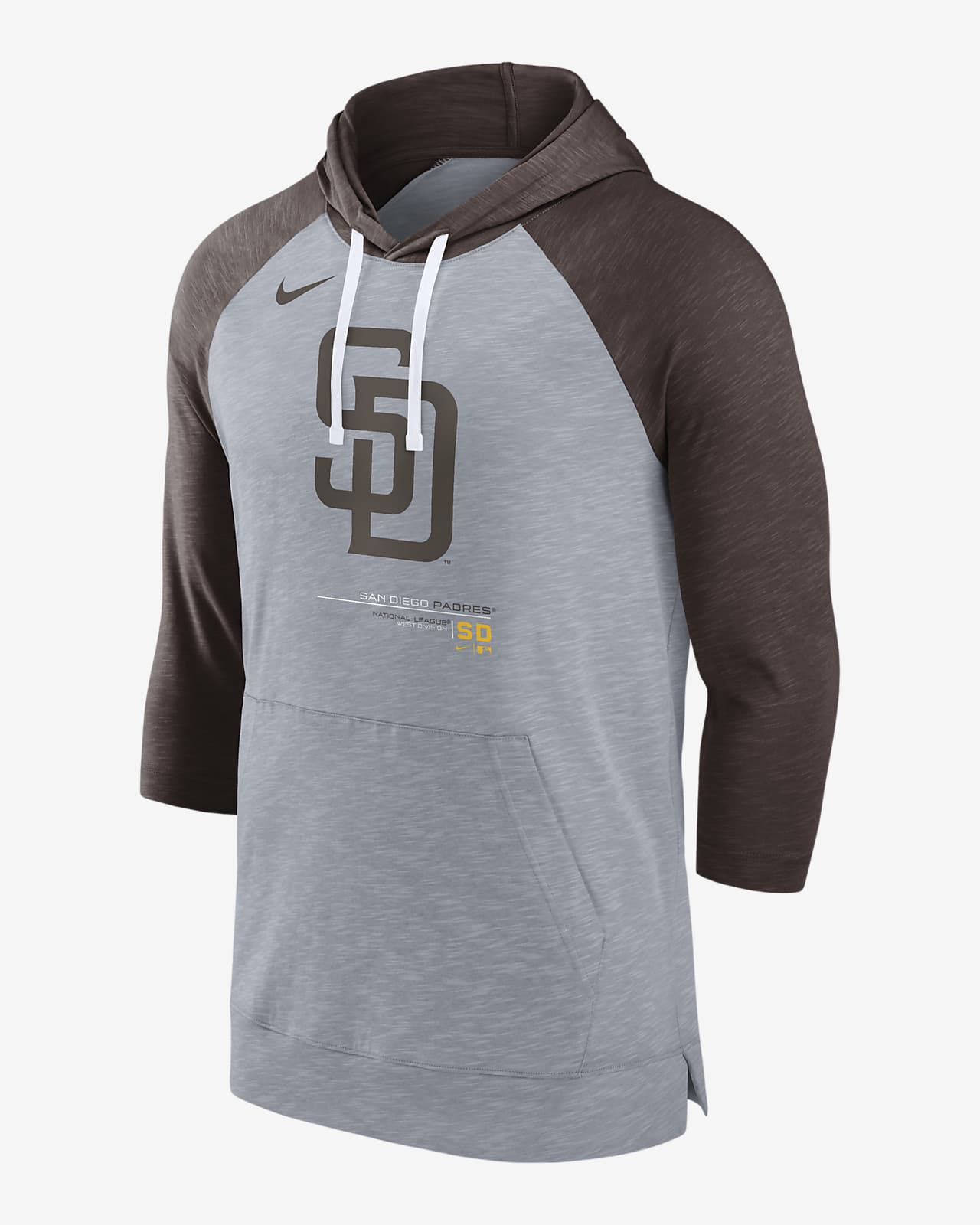 Nike Baseball (MLB San Diego Padres) Men's 3/4-Sleeve Pullover Hoodie
