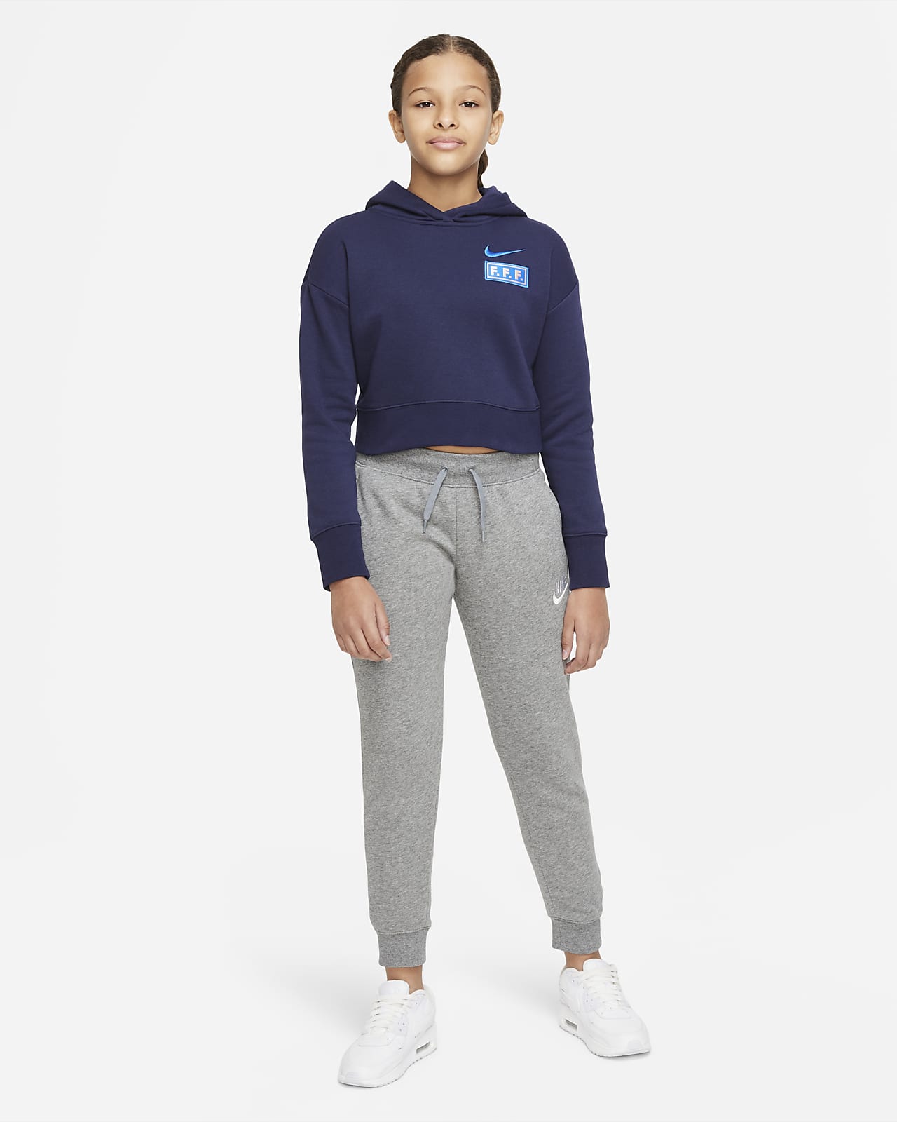 FFF Older Kids' Cropped Hoodie. Nike LU