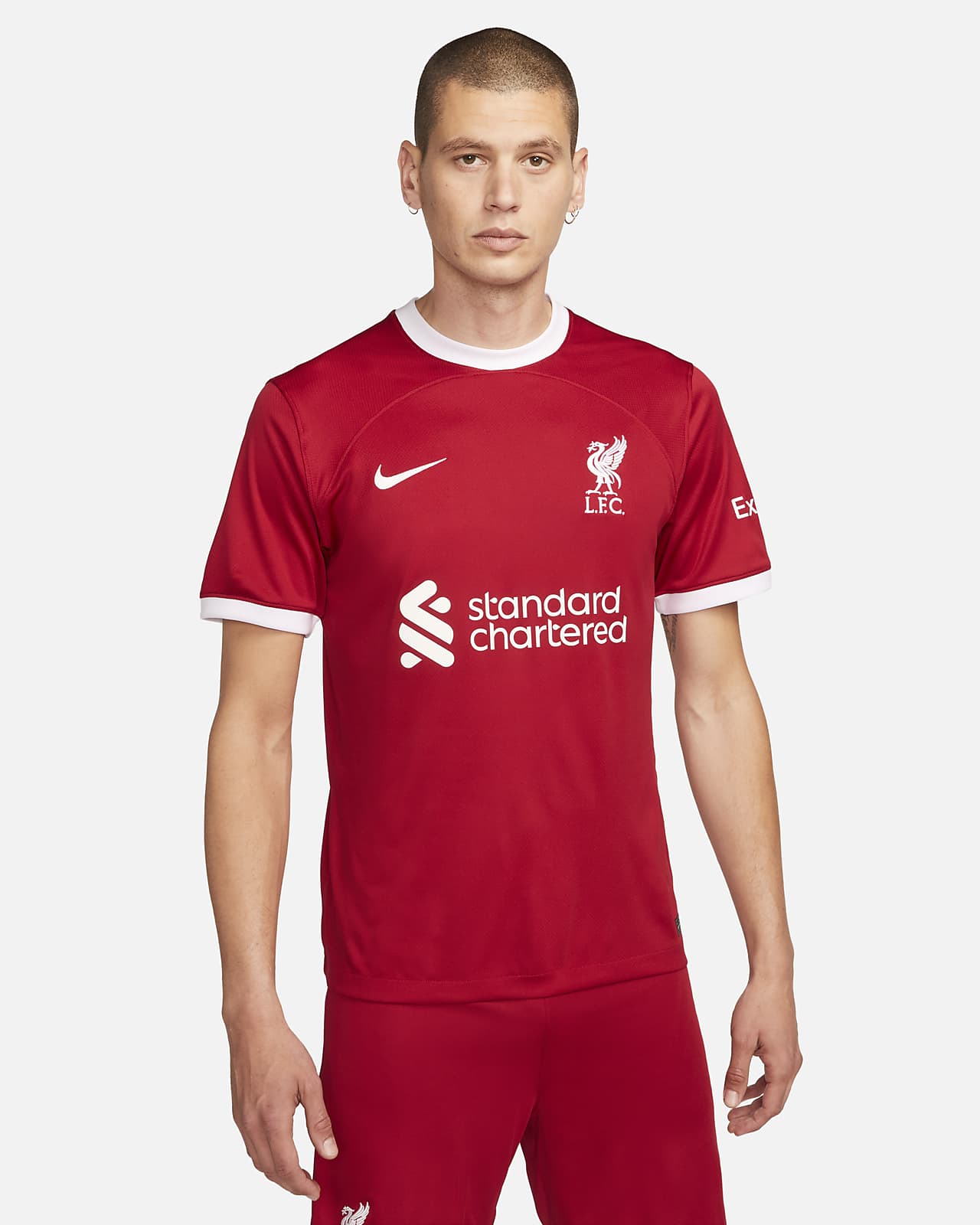 Hou op Het strand groep Liverpool FC 2023/24 Stadium Thuis Nike Dri-FIT voetbalshirt voor heren.  Nike NL