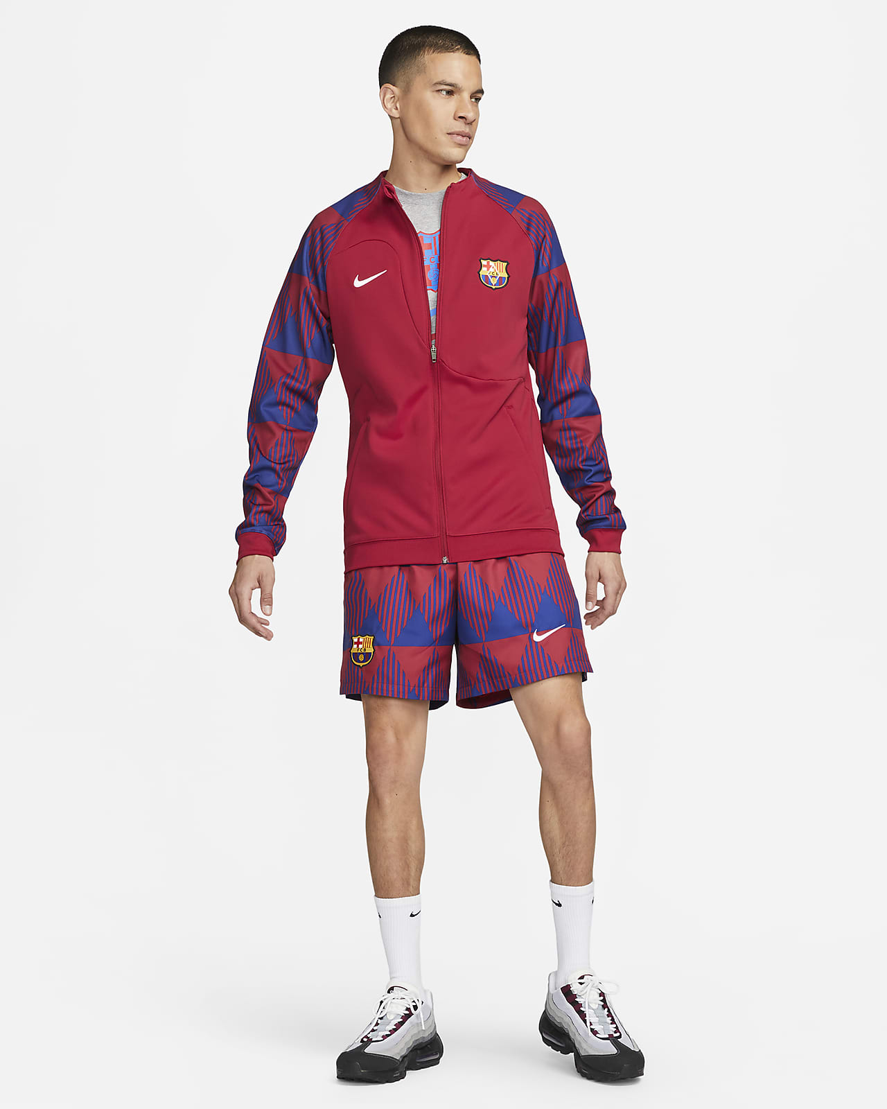 Chamarra de f tbol Nike de tejido Knit de cierre completo para hombre FC Barcelona Academy Pro