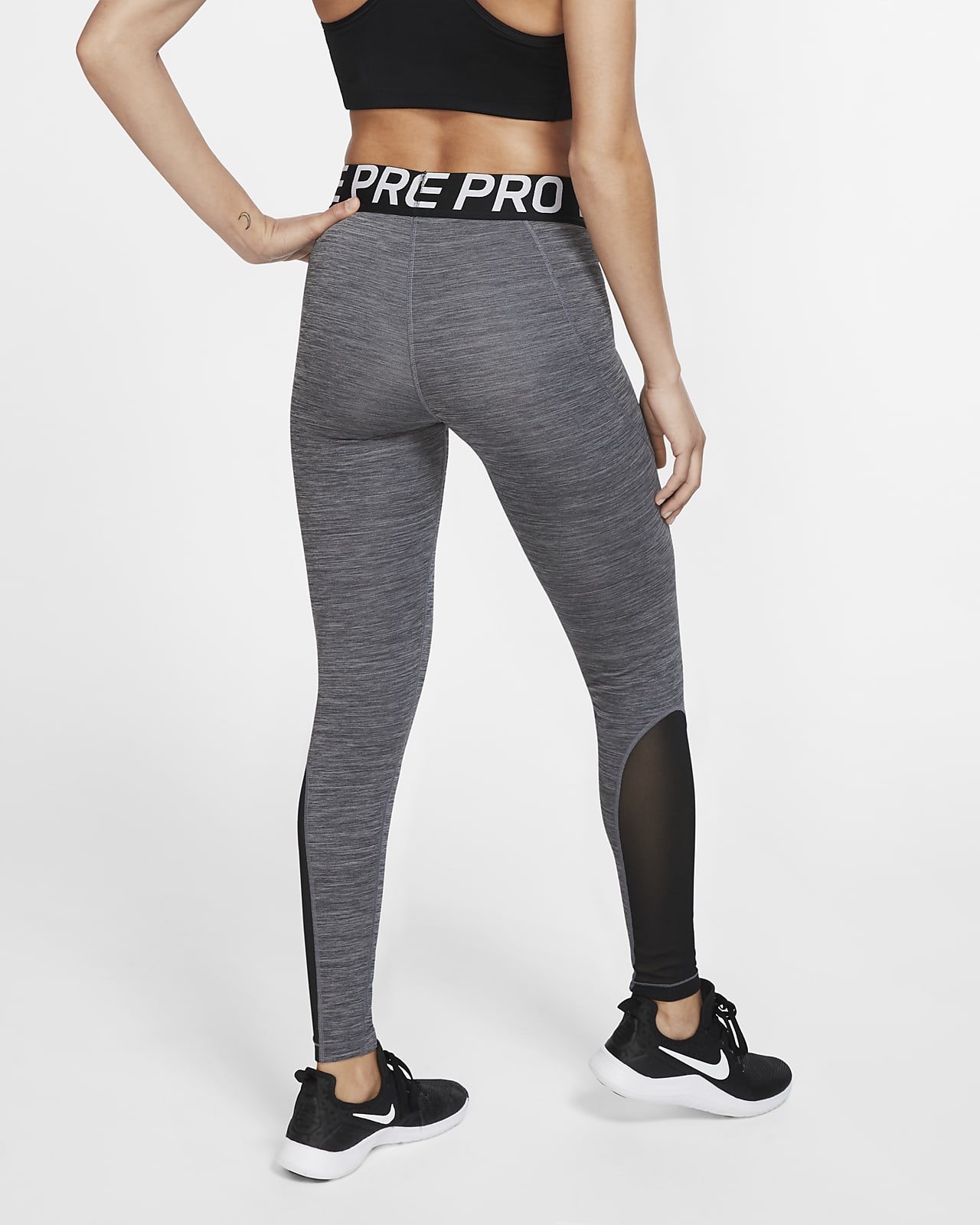 nike pro women's tights grey