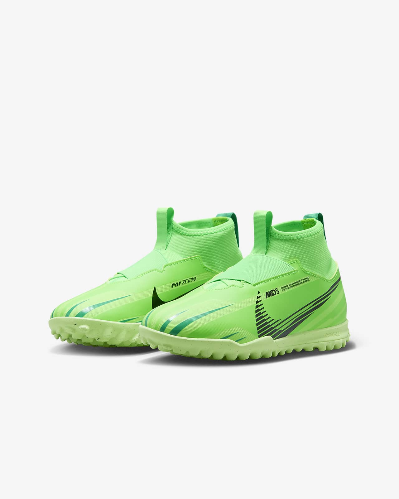 Nike Kids' Mercurial Zoom Superfly 9 Academy MDS Turf Soccer Cleats, Boys', Size 4.5, Green/Black