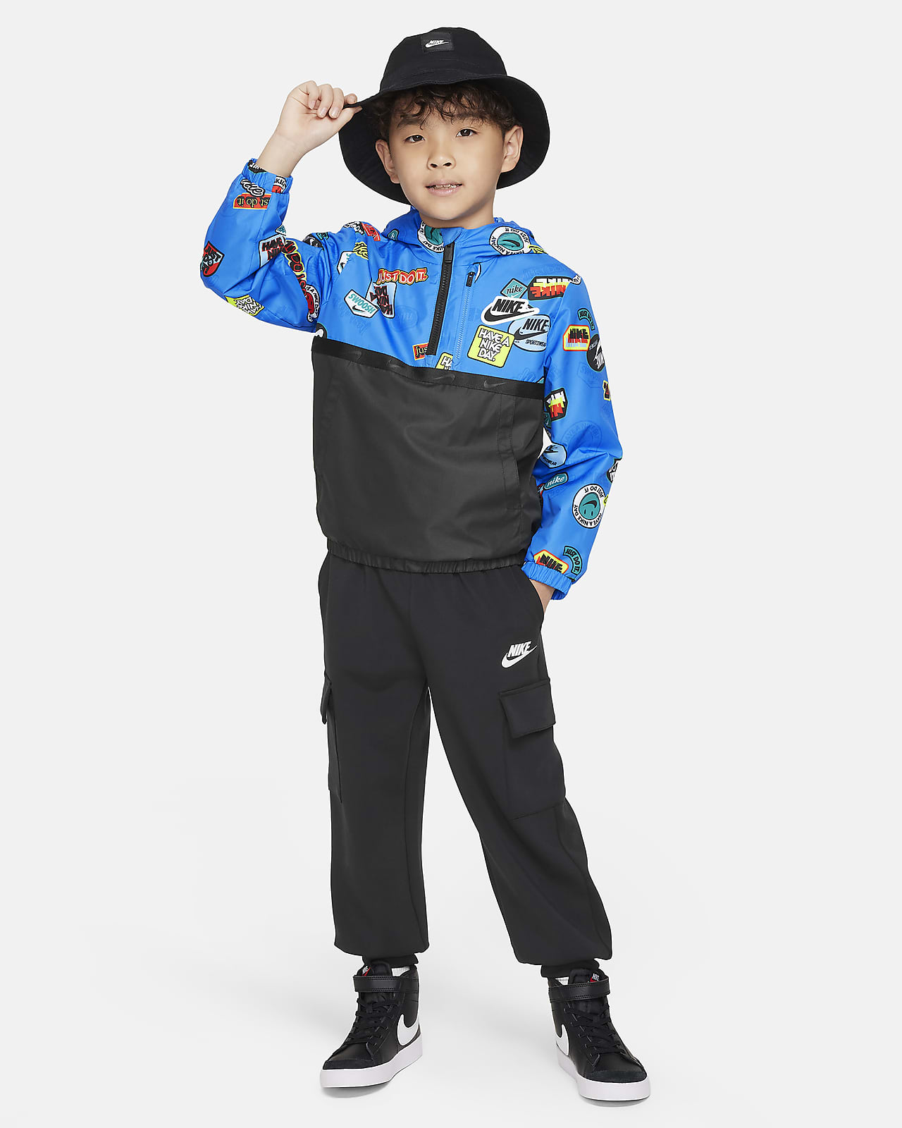 Nike Half-Zip Print Blocked Anorak Little Kids' Jacket