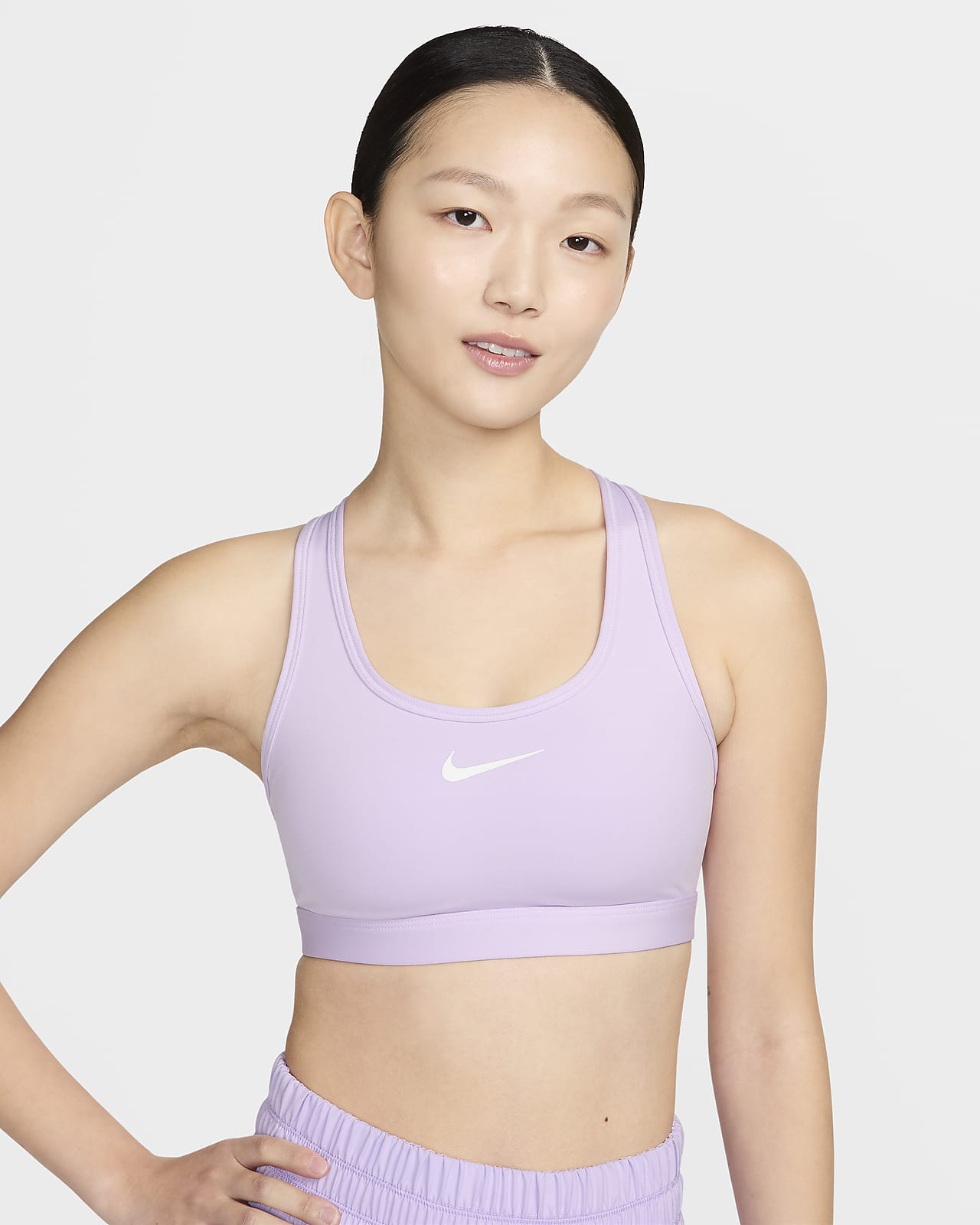 Nike Girls' Sports Bra Swoosh All Over Print Reversible Sz MEDIUM  CU8207-654 NWT