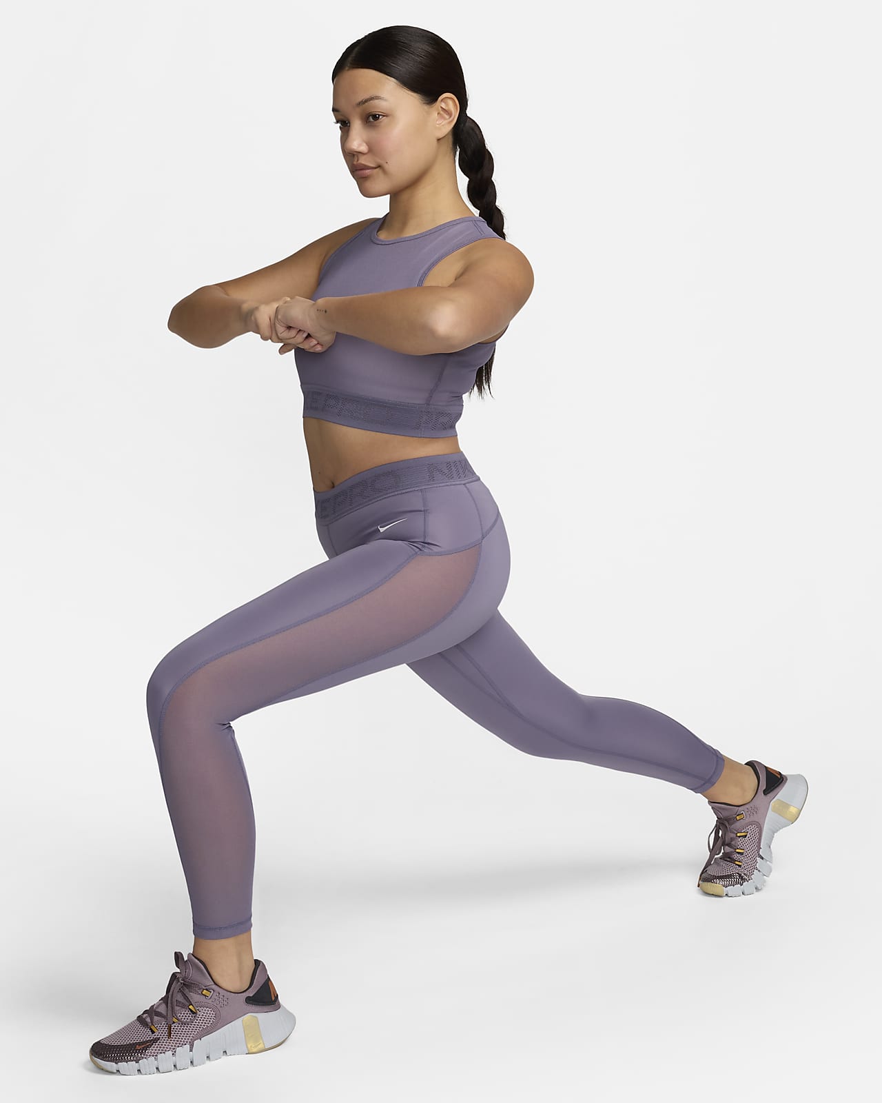 Nike Pro Women's Mid-Rise 7/8 Mesh-Panelled Leggings. Nike FI