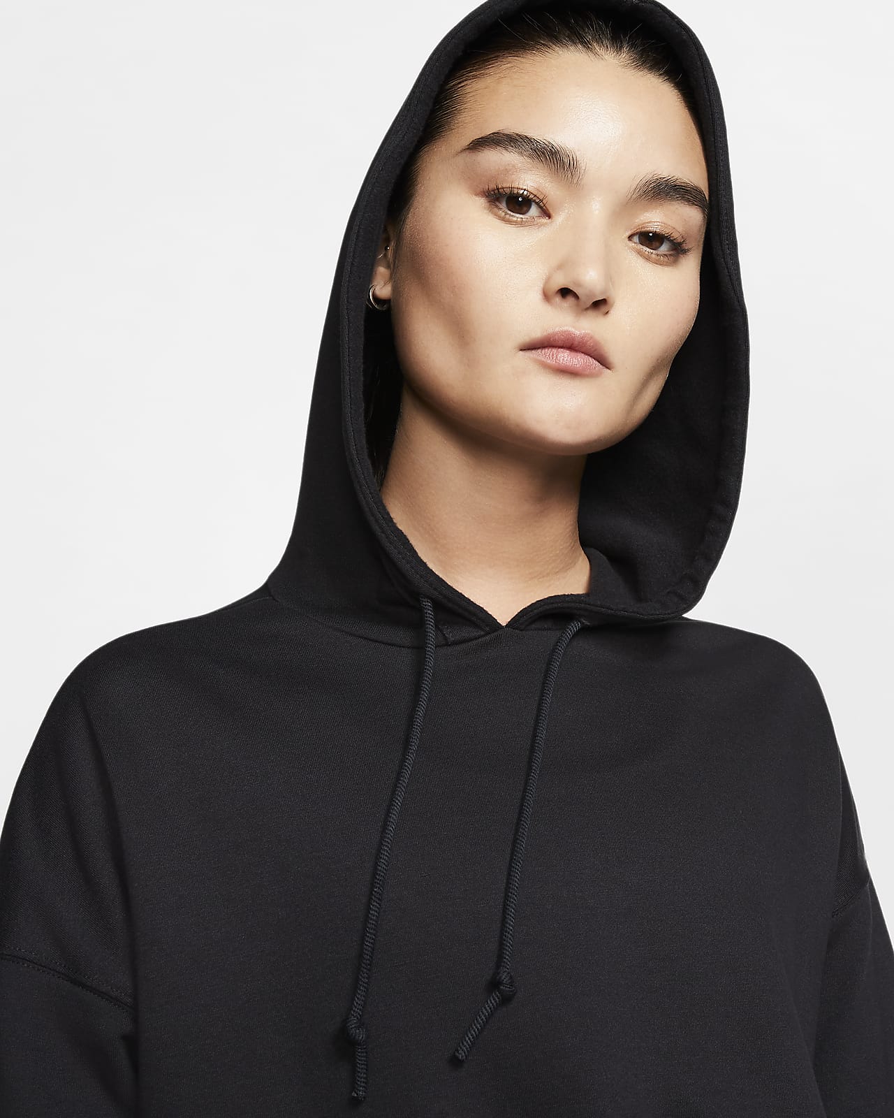 black nike cropped hoodie