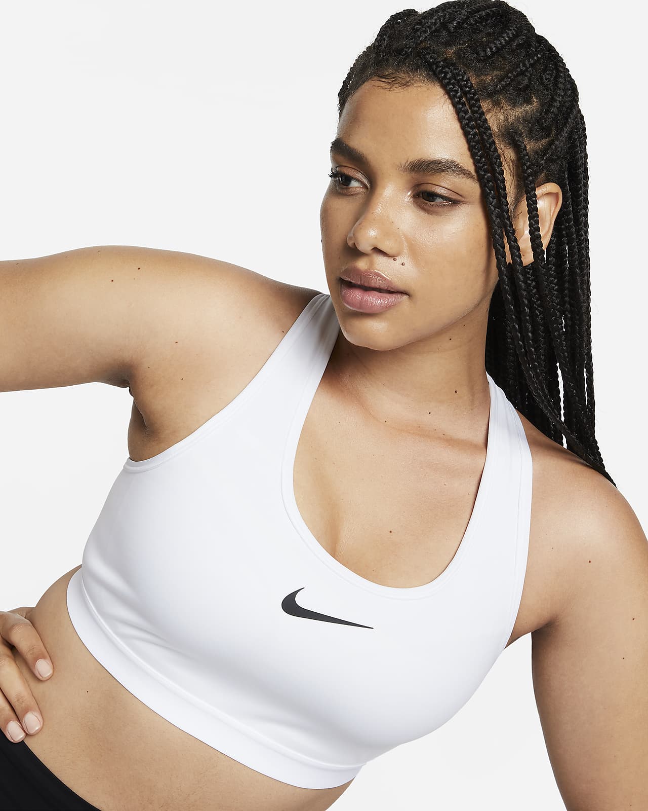 Nike Women's Swoosh High Support Padded Adjustable Sports Bra in White -  ShopStyle