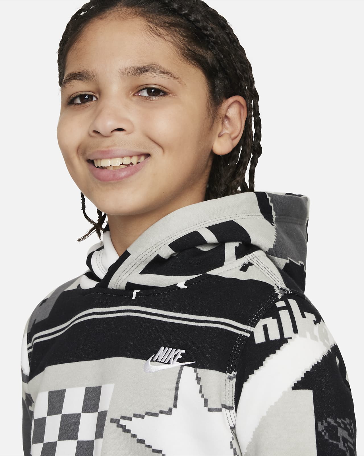 Nike Sportswear Fleece Printed Kids\' Hoodie. Big Club (Boys\')