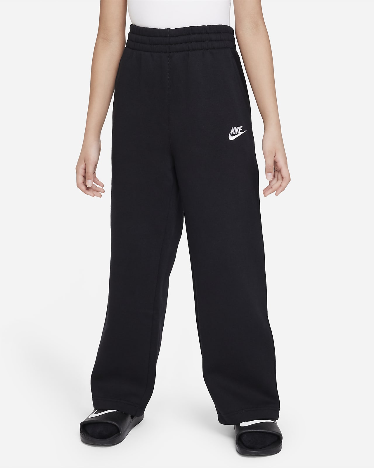 Nike Sportswear Club Fleece Big Kids' (Girls') Wide-Leg Pants.