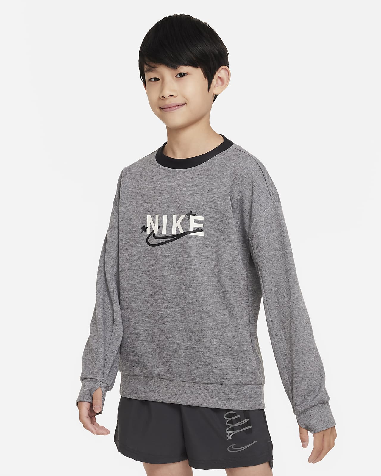 Nike Dri-FIT Performance Select-træningssweatshirt med rund hals til større børn (drenge)