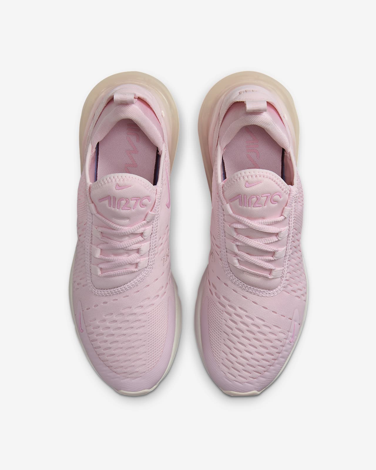  Nike Air Max 270 Women's Shoes (DH3050-100, Summit  White/Desert Sand/Peach Cream/Black) Size 5