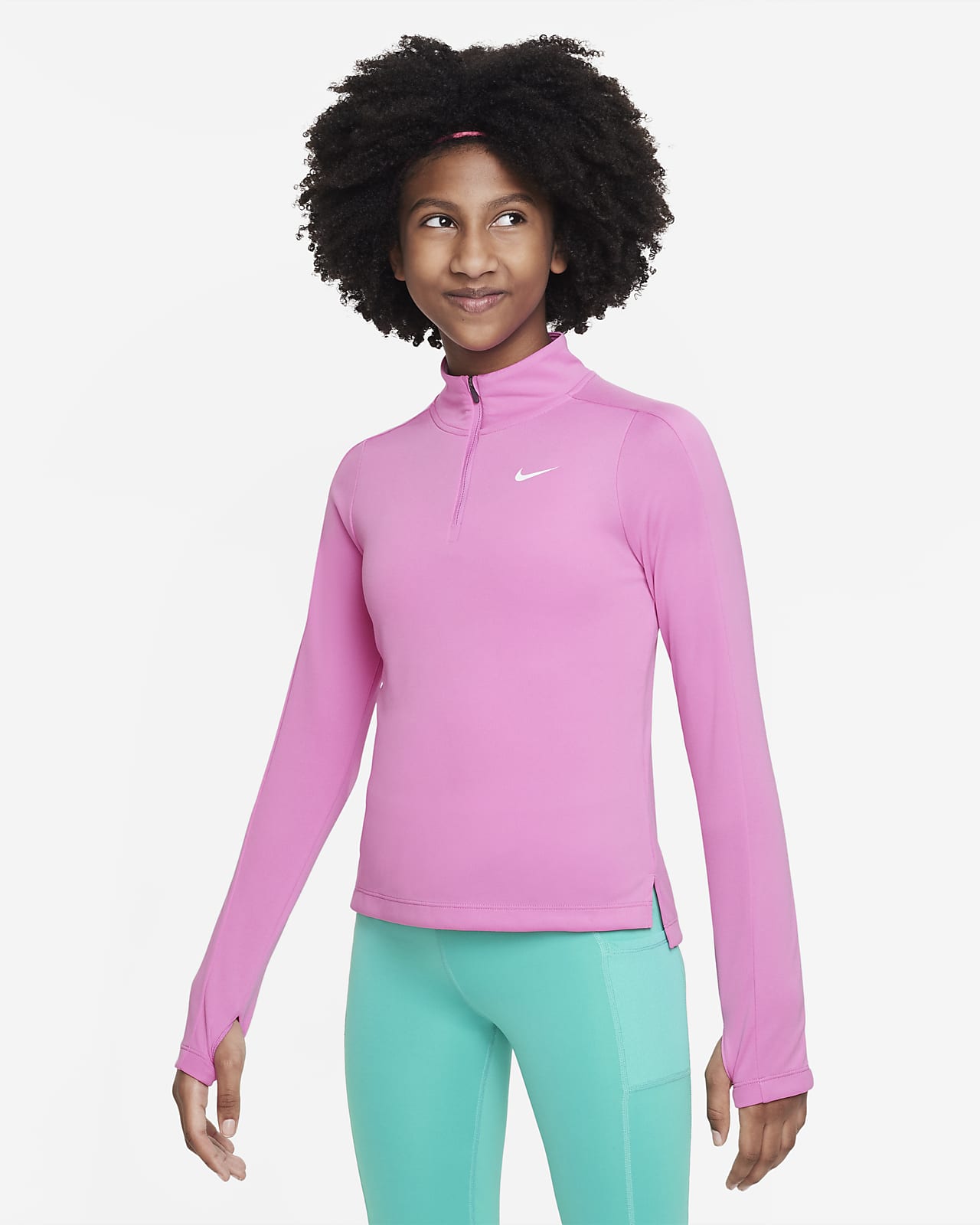 Nike Dri-FIT Older Kids' (Girls') Long-Sleeve 1/2-Zip Top