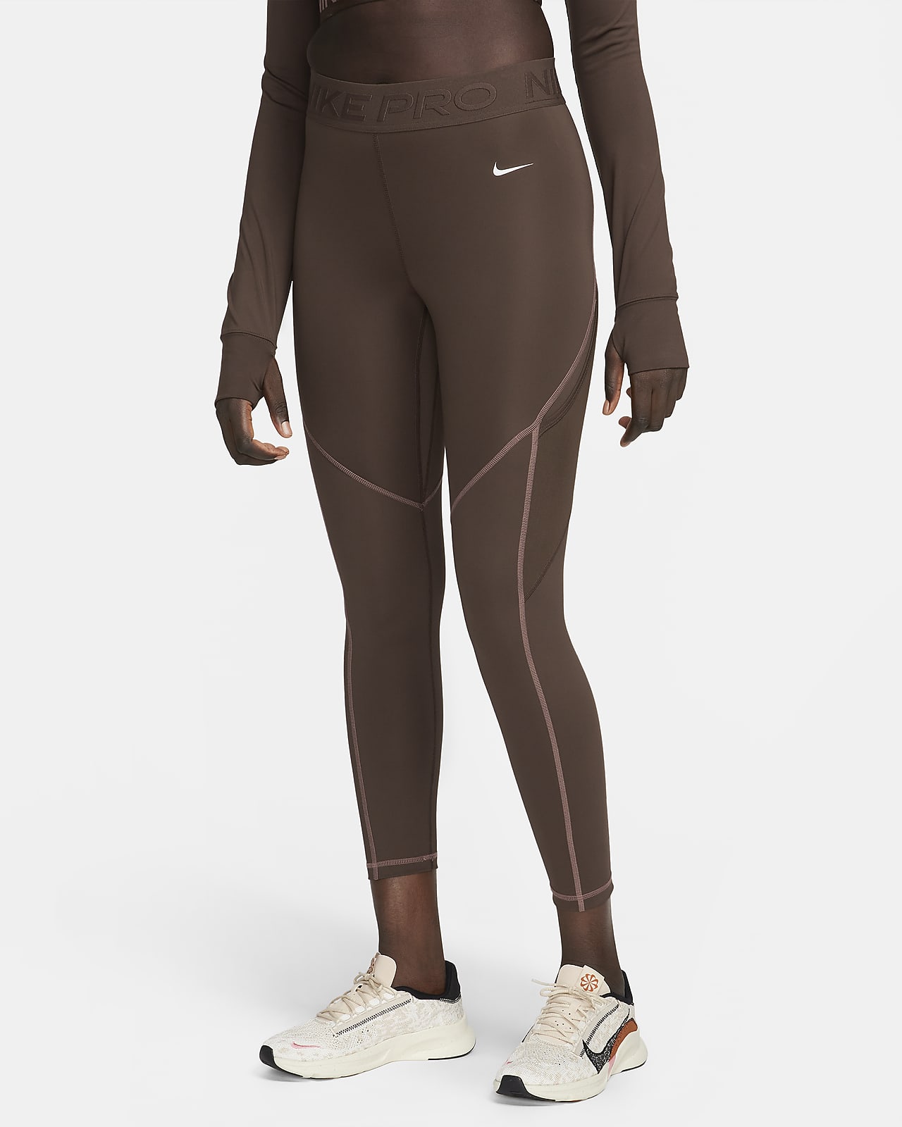 Nike Pro 7/8-legging met halfhoge taille en zakken voor dames
