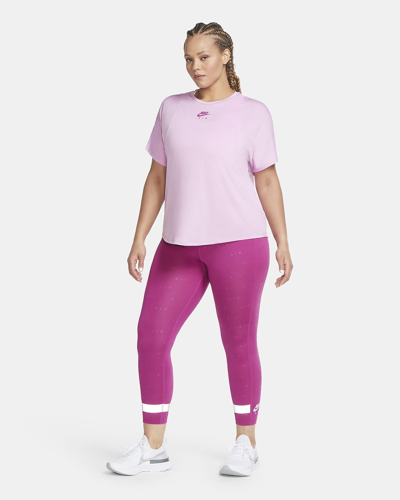 nike air running t-shirt in pink