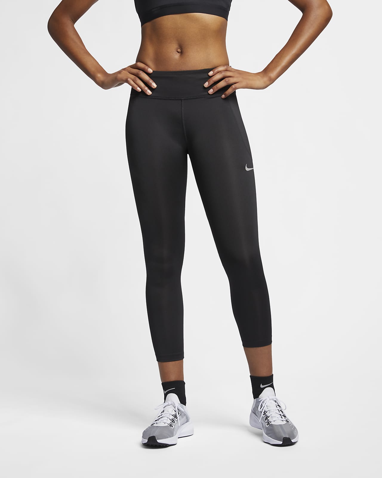 Γυναικείο κολάν crop μεσαίου ύψους για τρέξιμο Fast. Nike GR