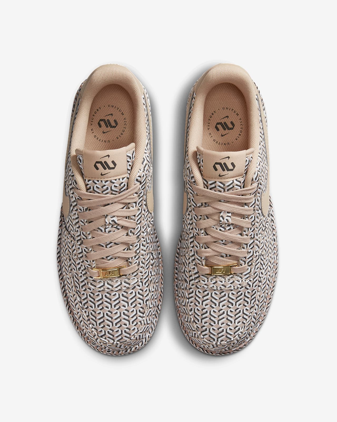 Nike Women's Air Force 1 Basketball Shoes, White/White-metallic Gold, 6.5