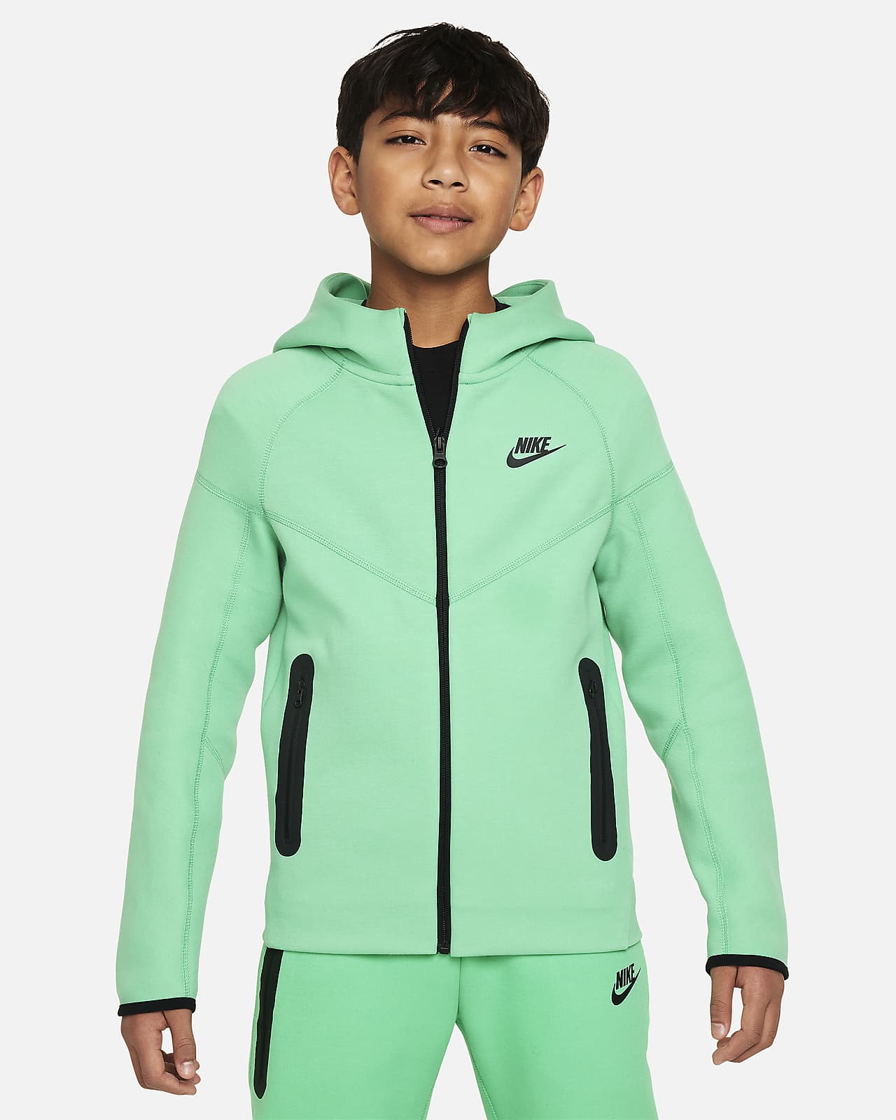 Nike Sportswear Tech Fleece hosszú cipzáras, kapucnis pulóver nagyobb gyerekeknek (fiúknak)