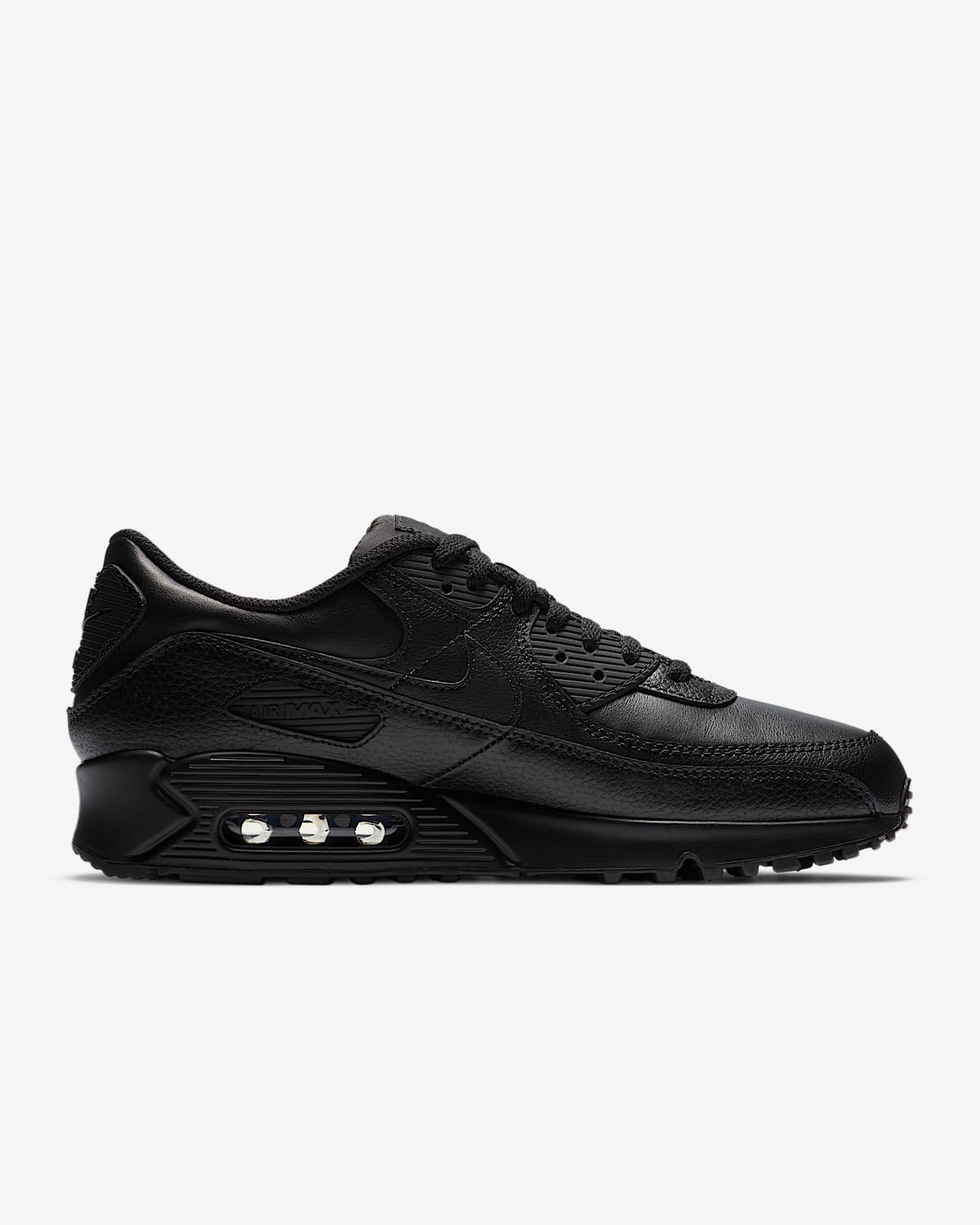 nike black leather shoes mens