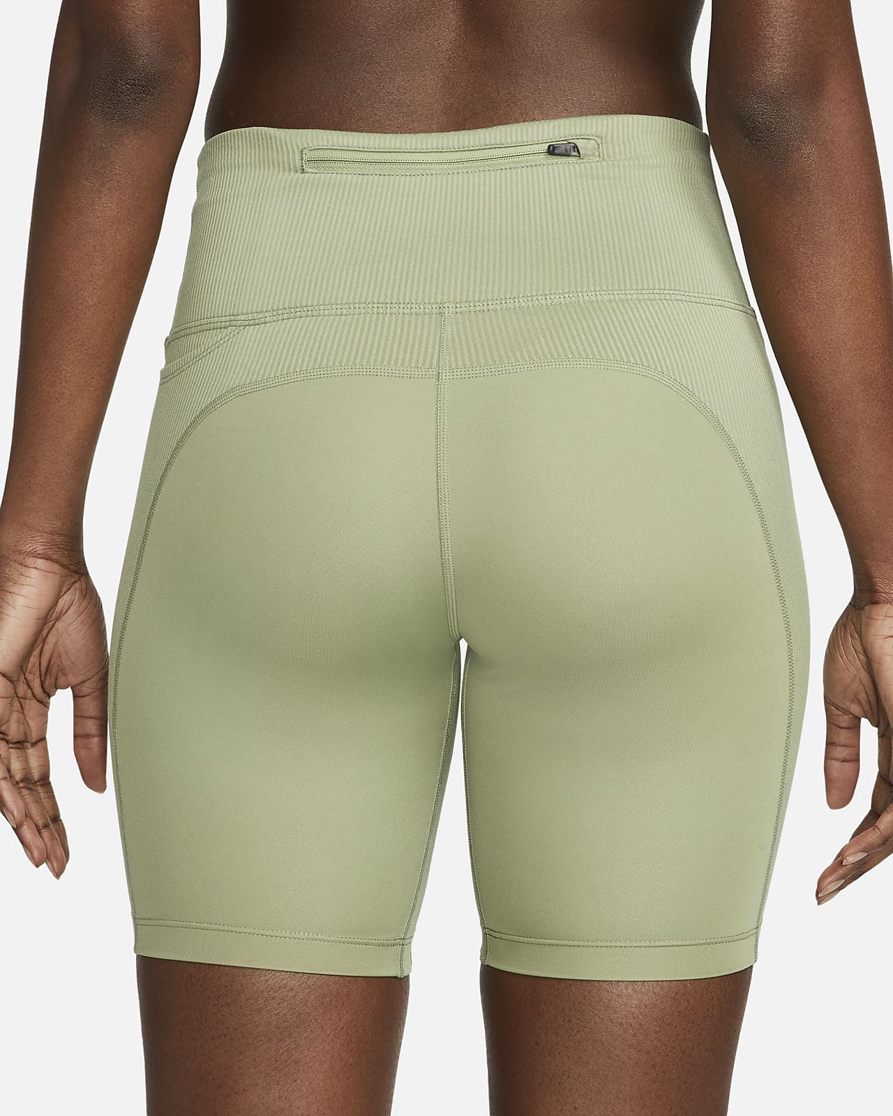 Nike Women's Tight Mid-Rise Ribbed-Panel Running Shorts with