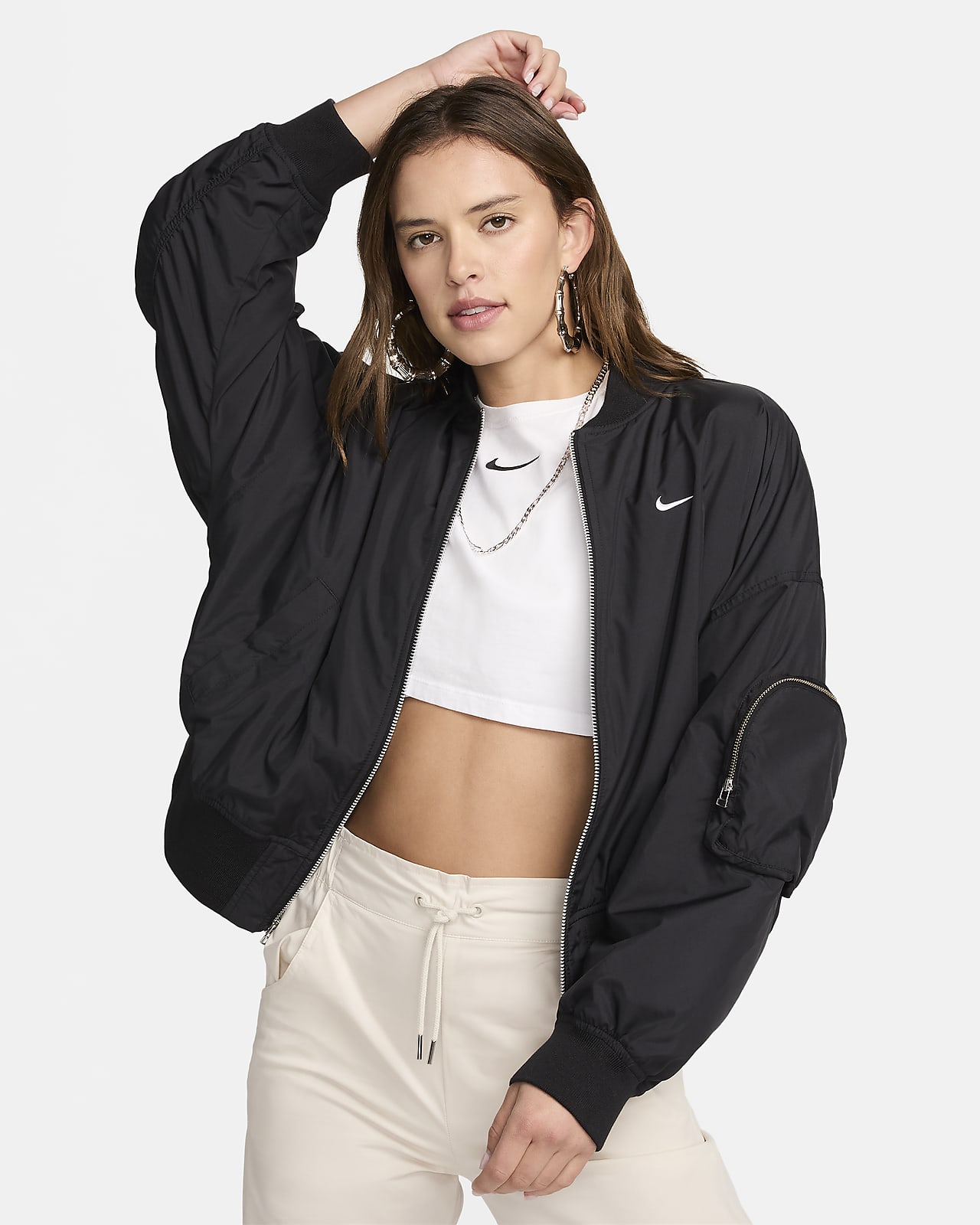 Oversized Nike Sportswear Essential-bomberjakke til kvinder