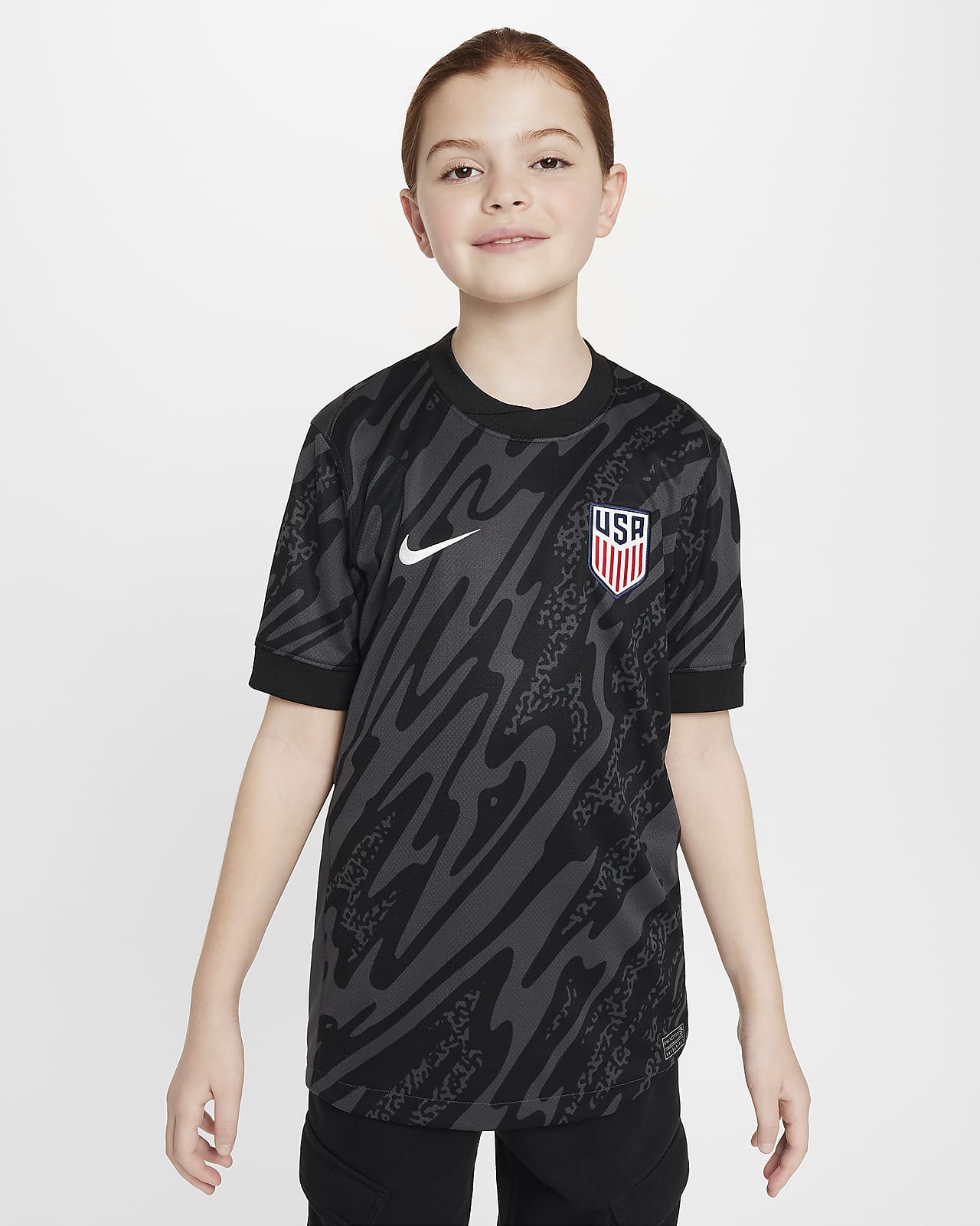 USA 2024 Stadium Goalkeeper Big Kids' Nike Dri-FIT Soccer Short-Sleeve Replica Jersey