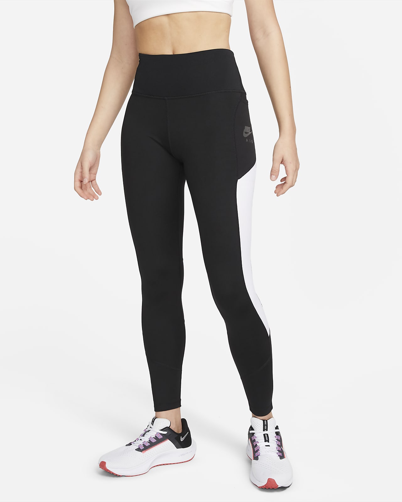 Nike Air 7/8-Lauf-Leggings mit hohem Bund und Tasche für Damen