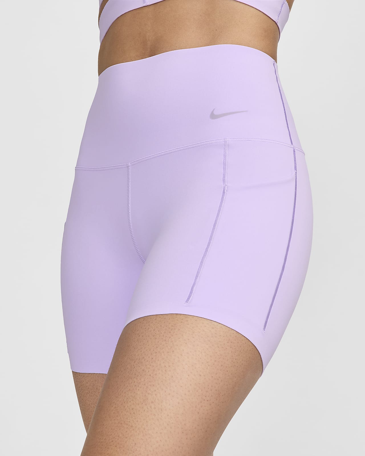Nike Universa Women's Medium-Support High-Waisted 12.5cm (approx.) Biker Shorts With Pockets - Purple