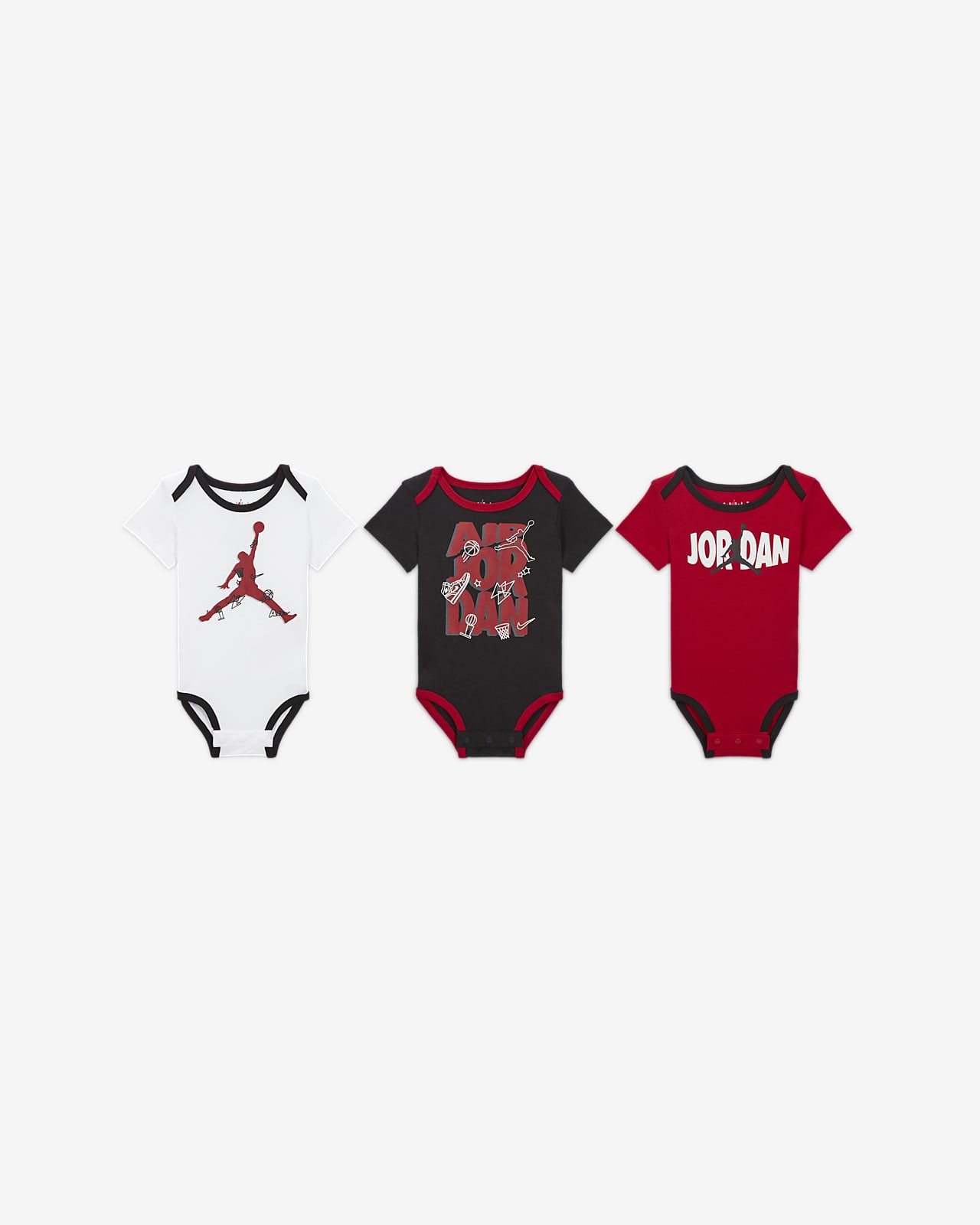 Resistent Huichelaar veeg Jordan Playground Bodysuit 3-Pack Set Baby Set. Nike.com