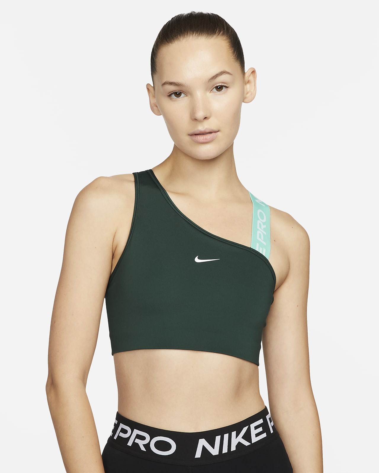 Bra deportivo asimétrico de media para mujer Pro Swoosh. Nike .com