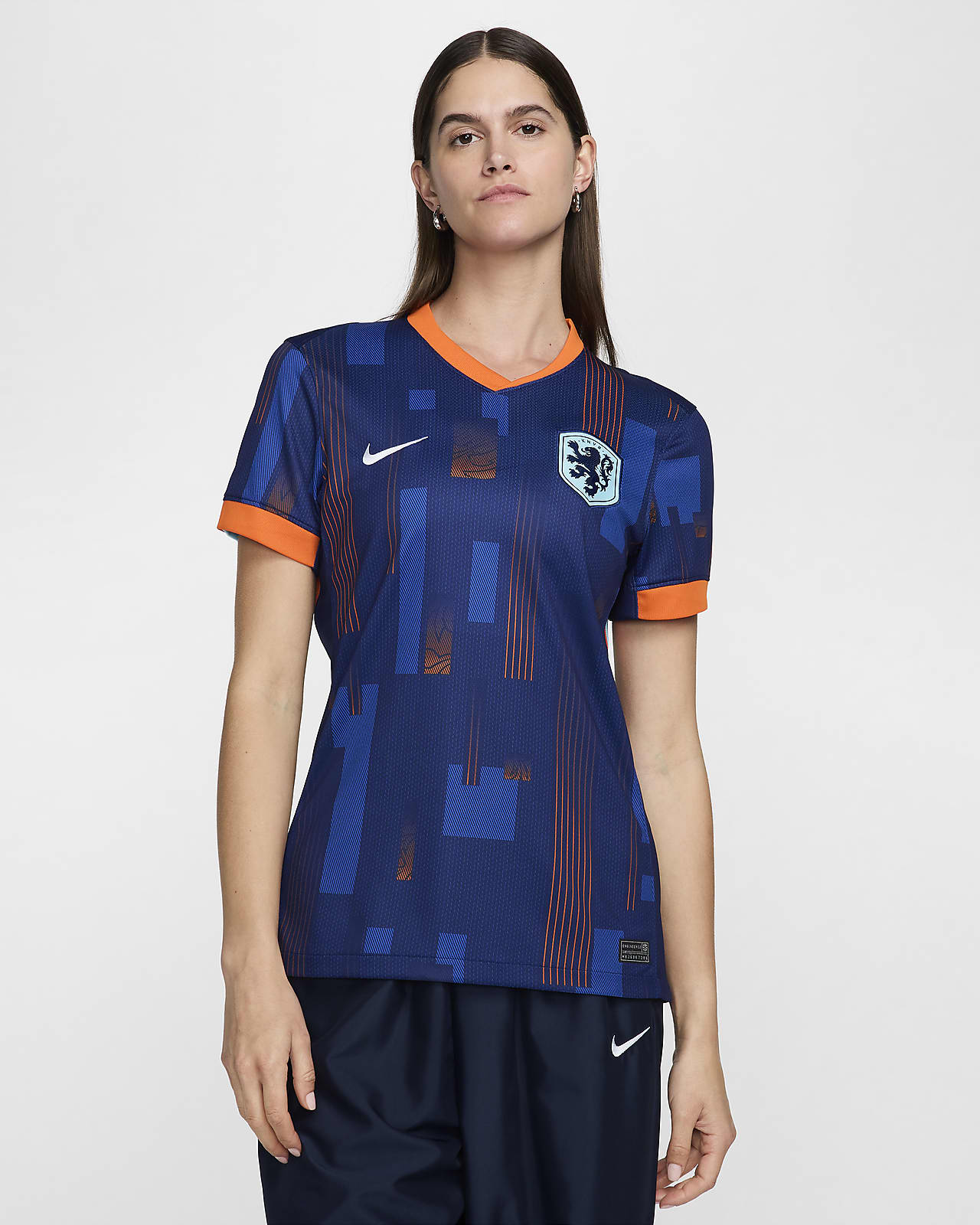 Jersey de fútbol Nike Dri-FIT Replica de los Países Bajos (equipo para hombre) visitante 2024/25 Stadium para mujer