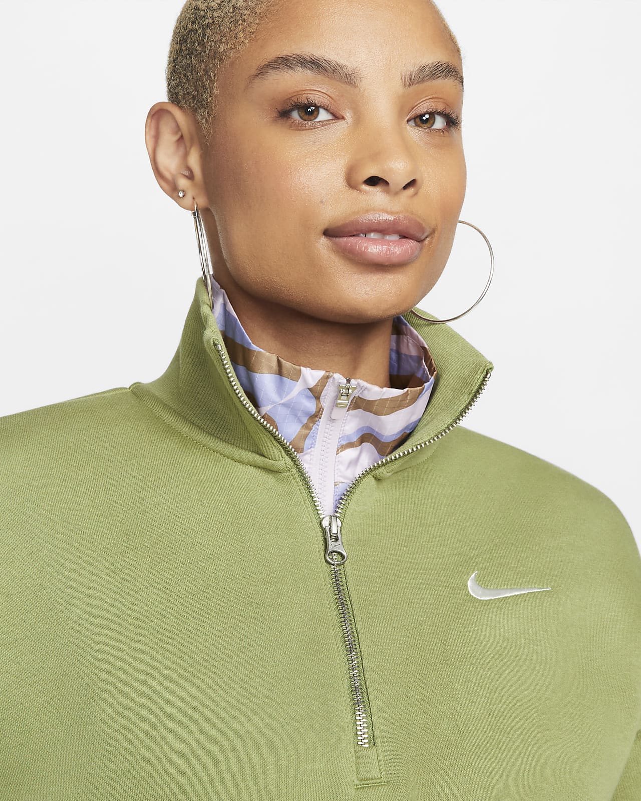 Nike Sportswear Phoenix Sudadera de chándal oversize de perfil corto con media - Mujer. Nike ES