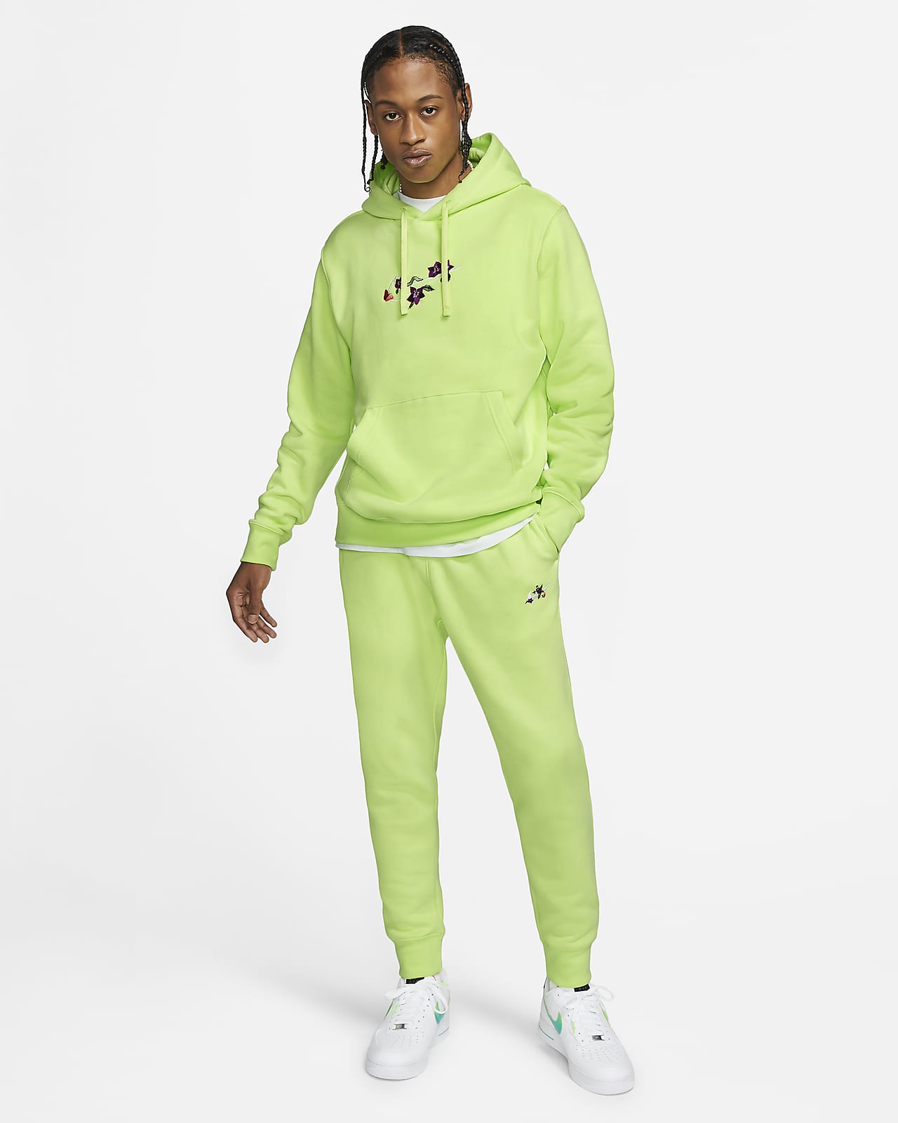 nike swoosh logo cuffed joggers